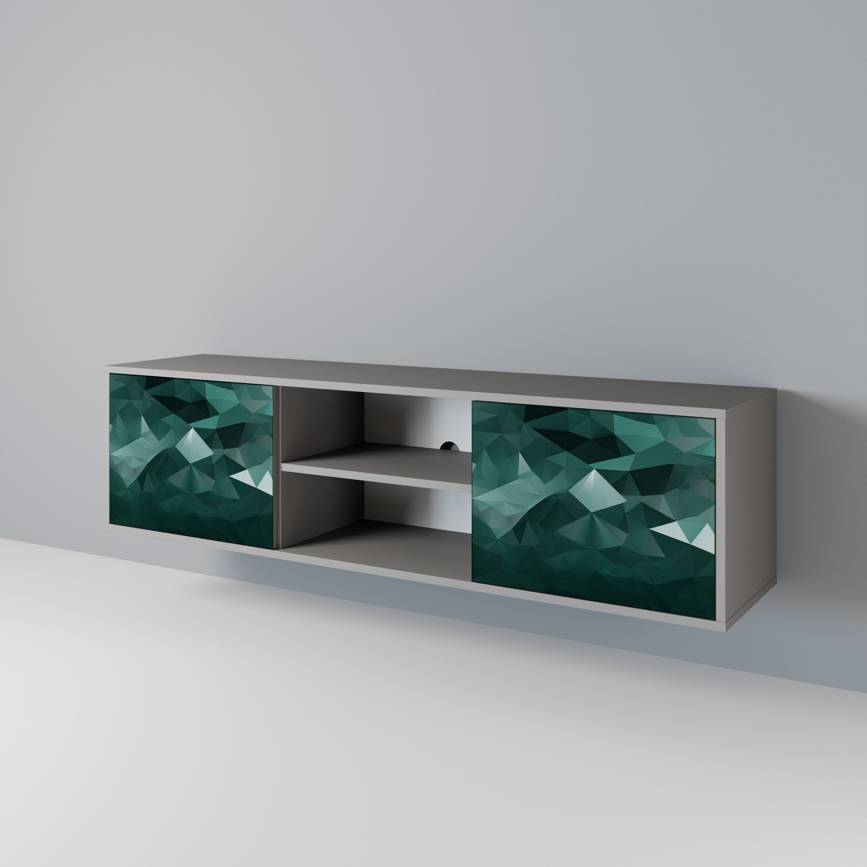 POLYGONAL FLOATING 2-Door TV Cabinet