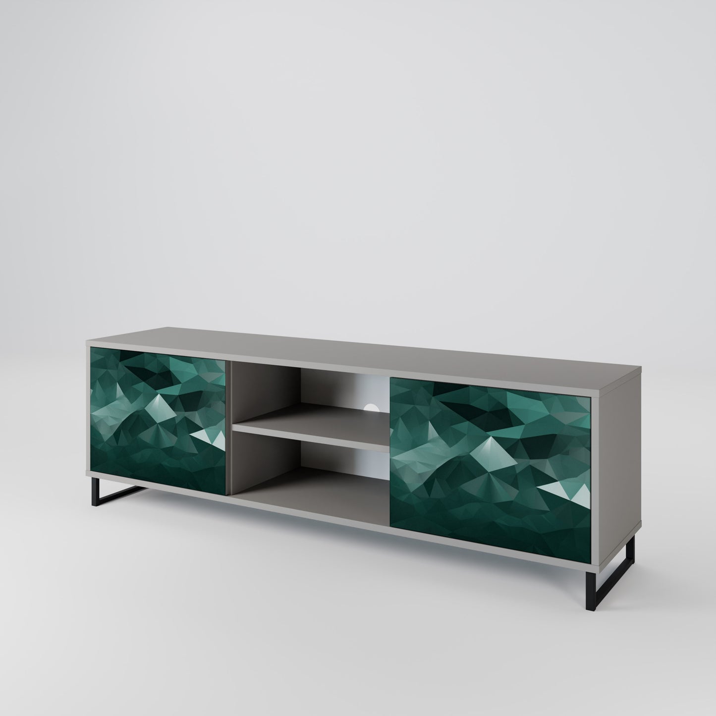 POLYGONAL FLOATING Dvoudveřový TV stolek