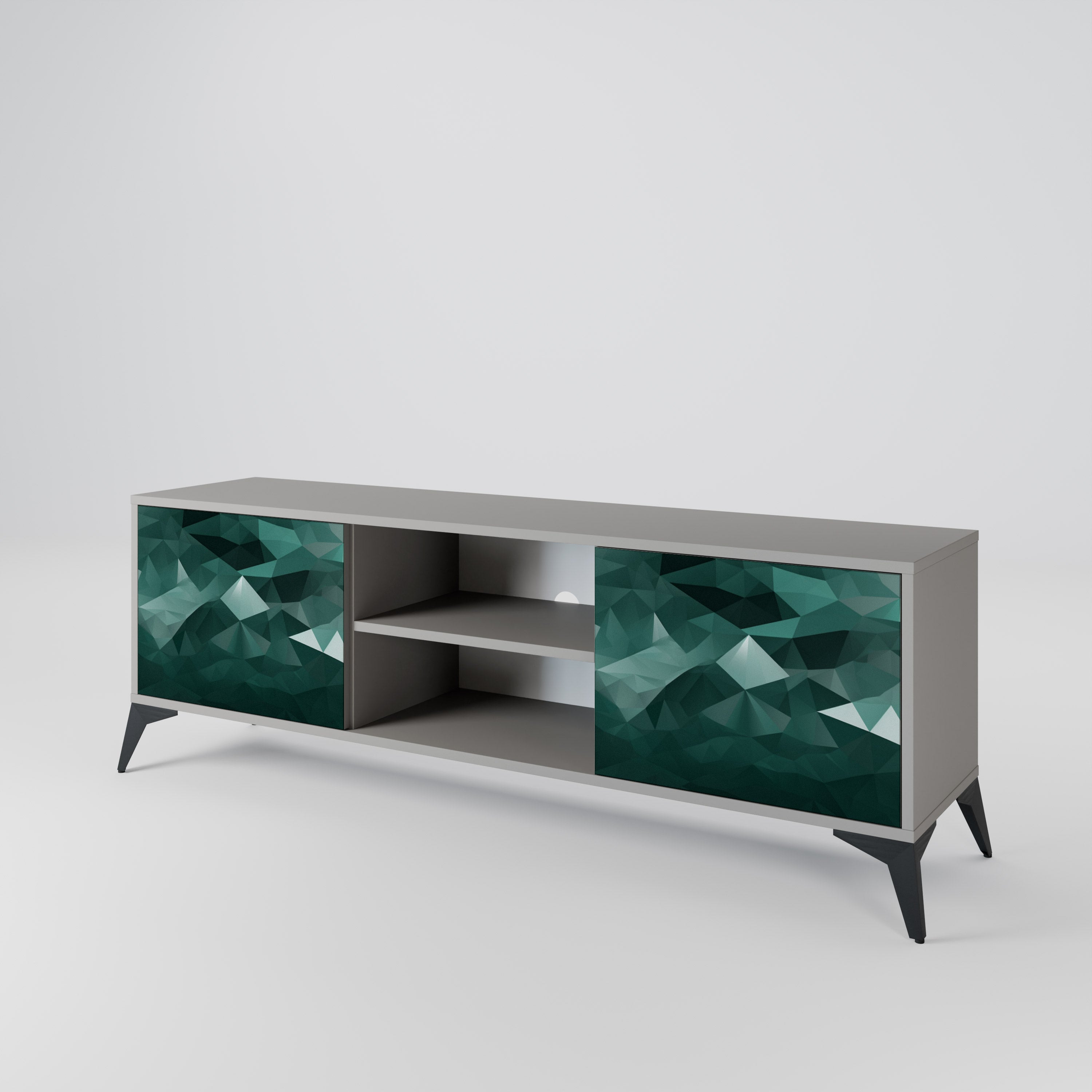 POLYGONAL FLOATING 2-Door TV Cabinet