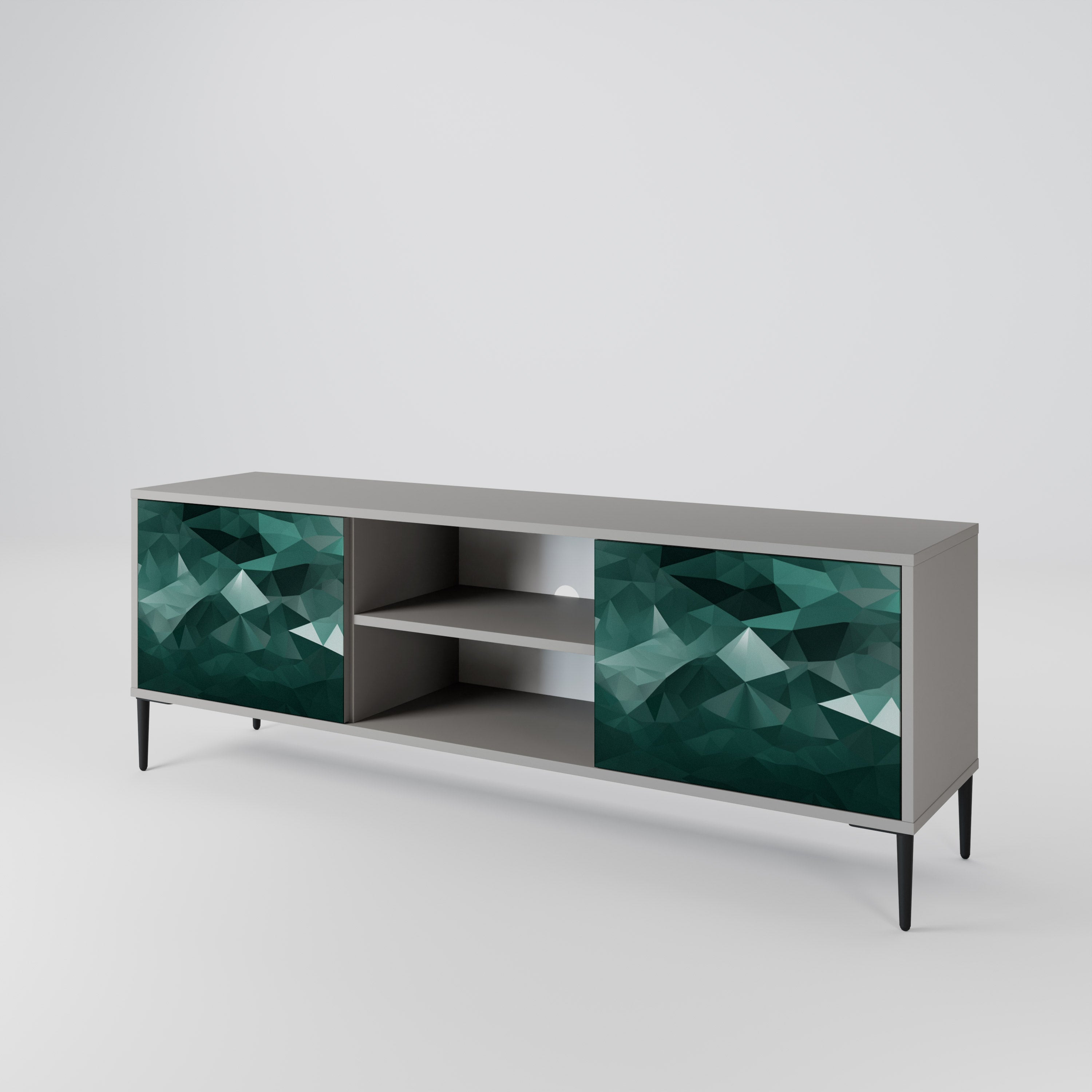 POLYGONAL FLOATING 2-Door TV Cabinet