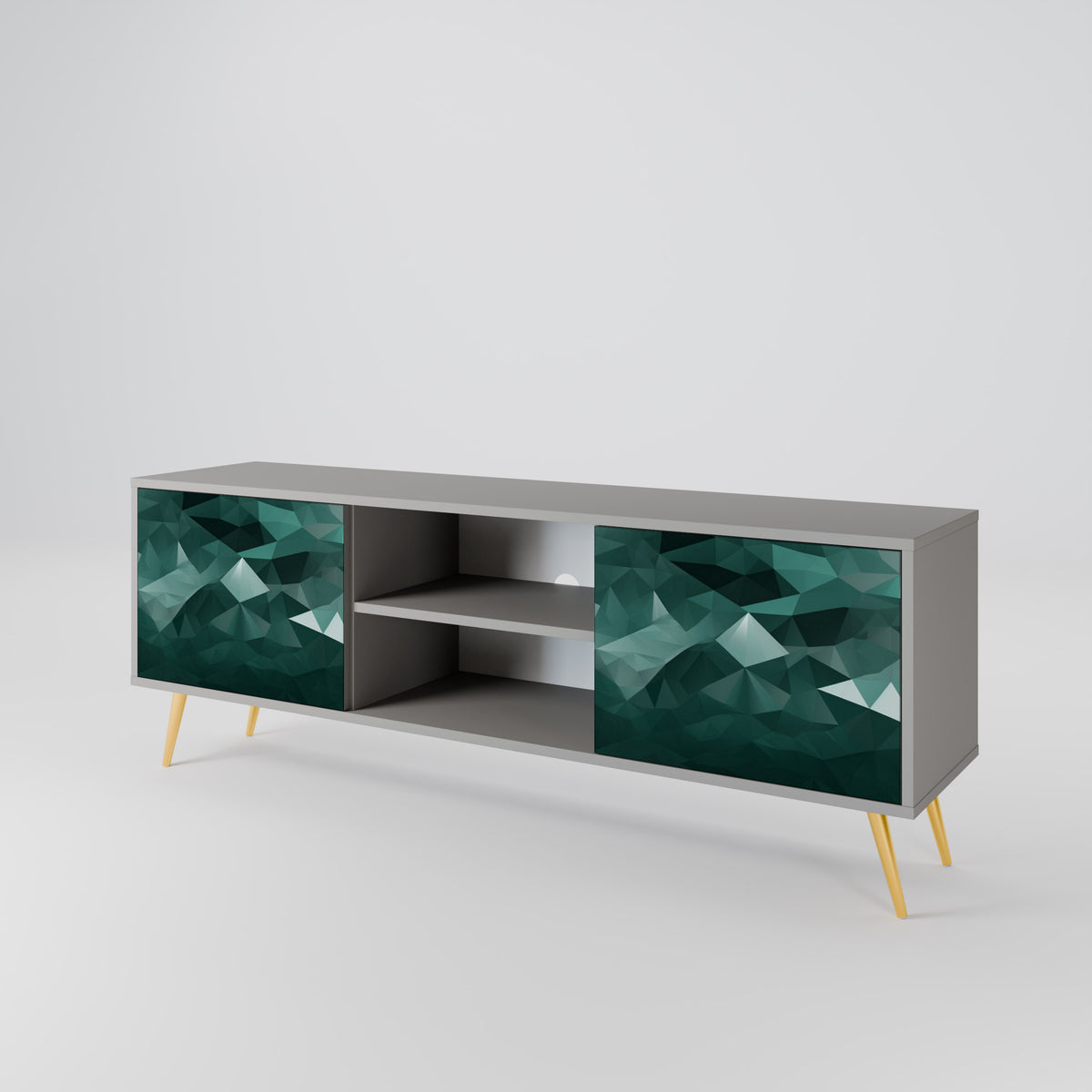 POLYGONAL FLOATING Dvoudveřový TV stolek