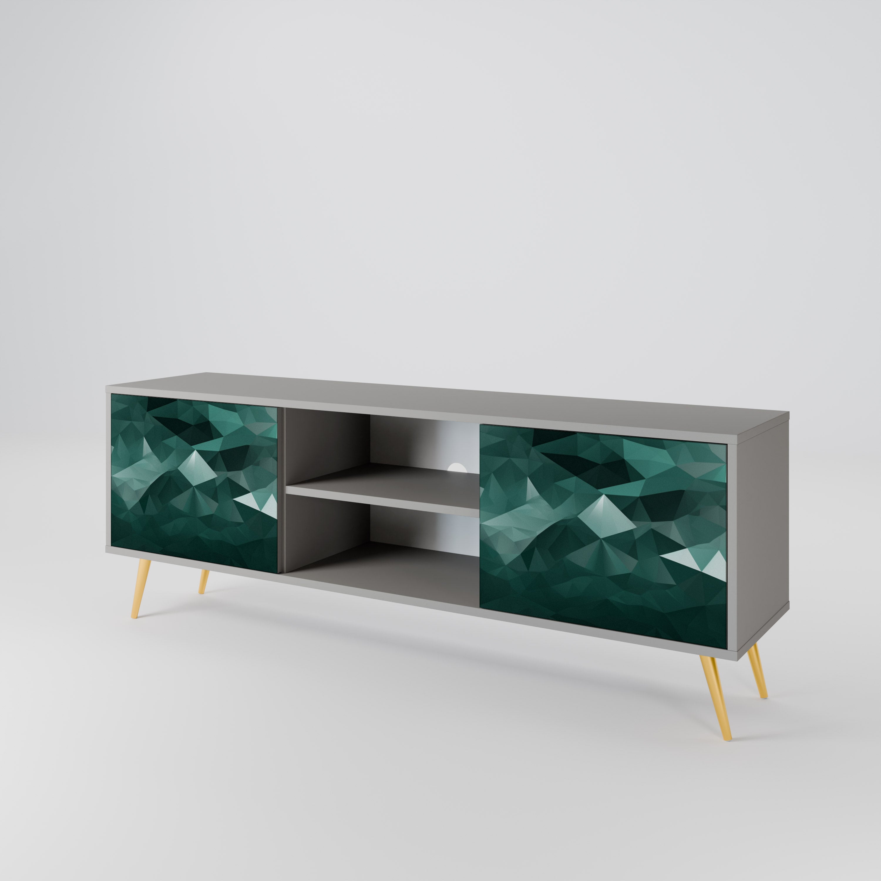 POLYGONAL FLOATING 2-Door TV Cabinet