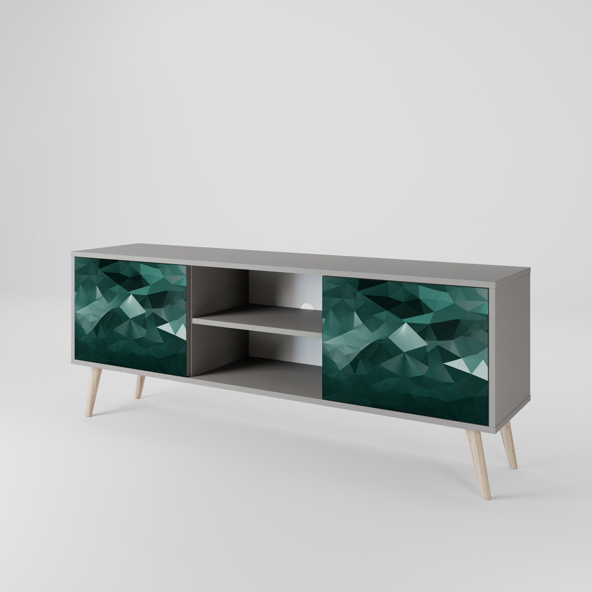 POLYGONAL FLOATING Dvoudveřový TV stolek