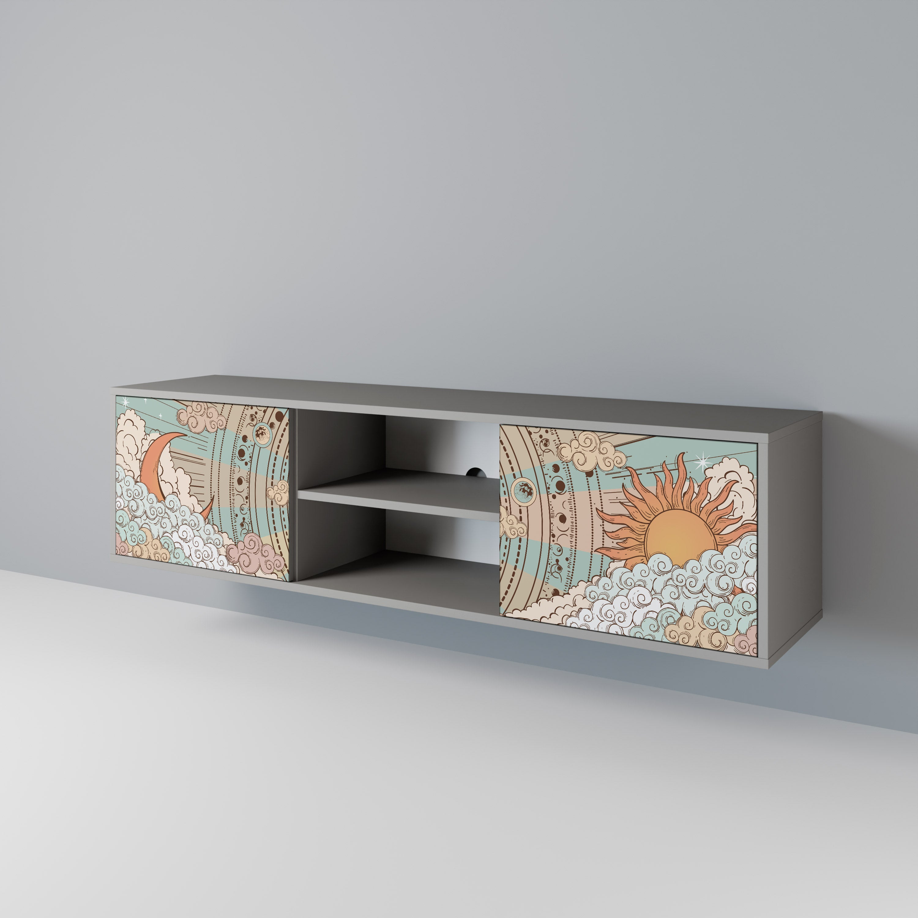 MYSTICAL STRUCTURE 2-Door TV Cabinet