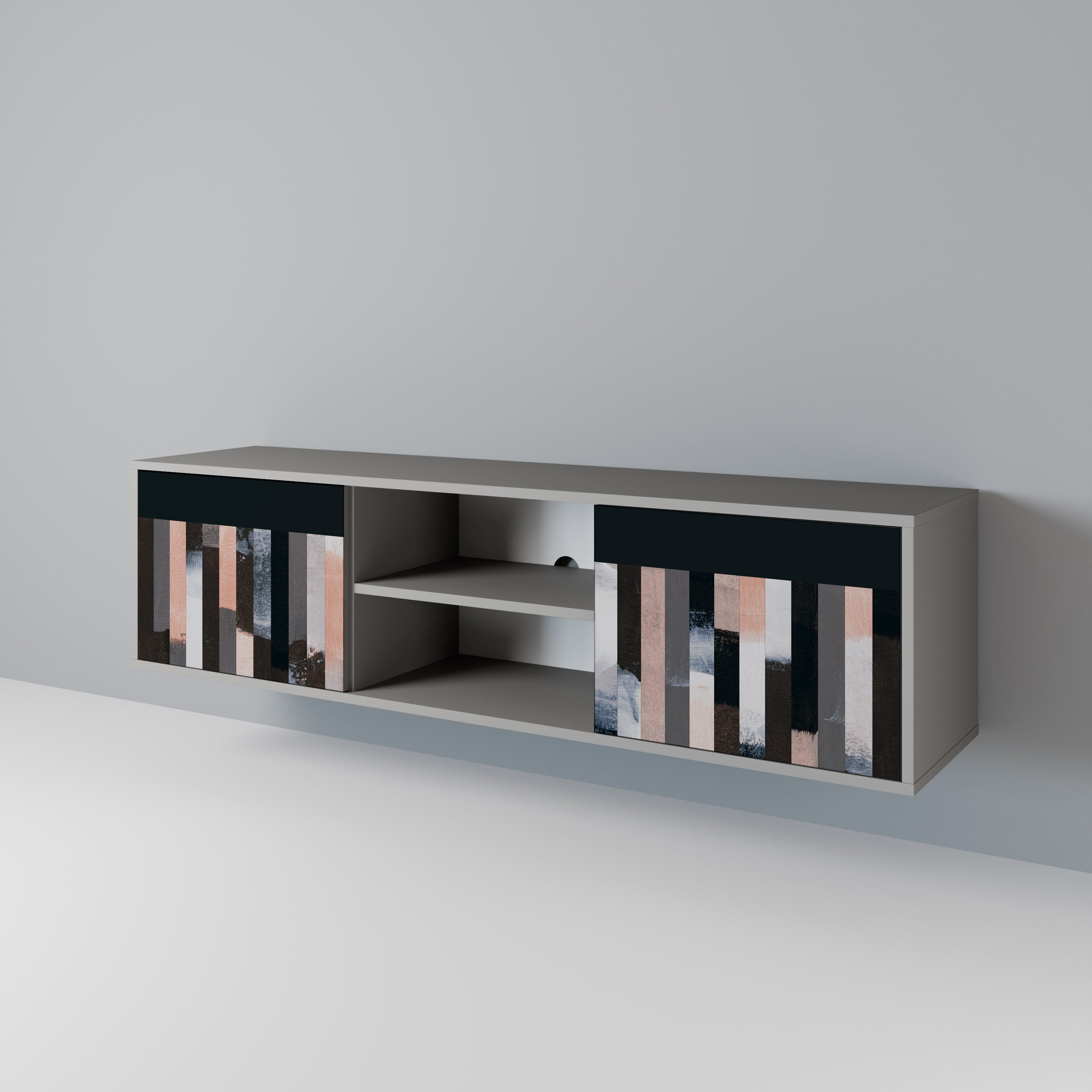 COLLAGE OF RECTANGLES 2-Door TV Cabinet