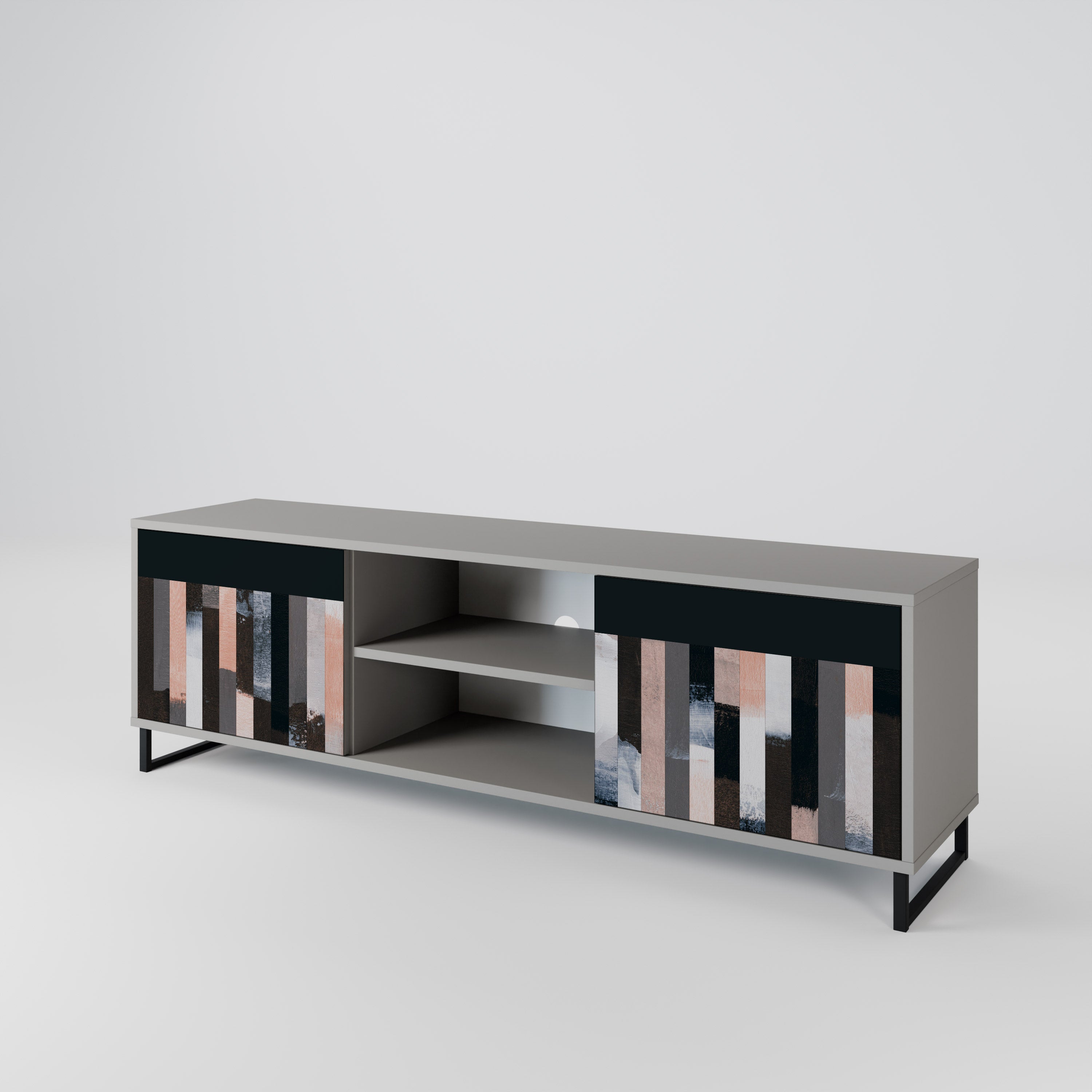 COLLAGE OF RECTANGLES 2-Door TV Cabinet