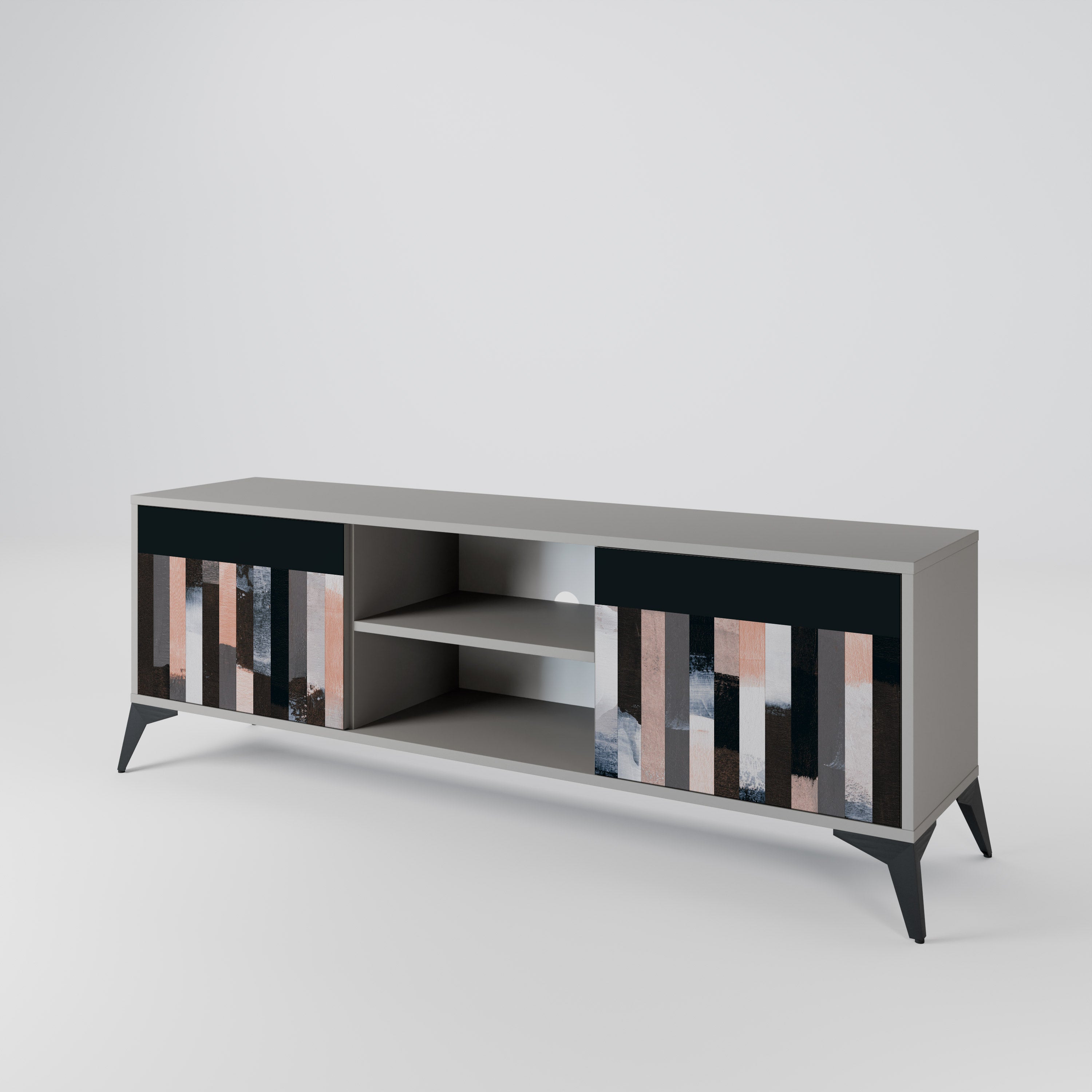 COLLAGE OF RECTANGLES 2-Door TV Cabinet