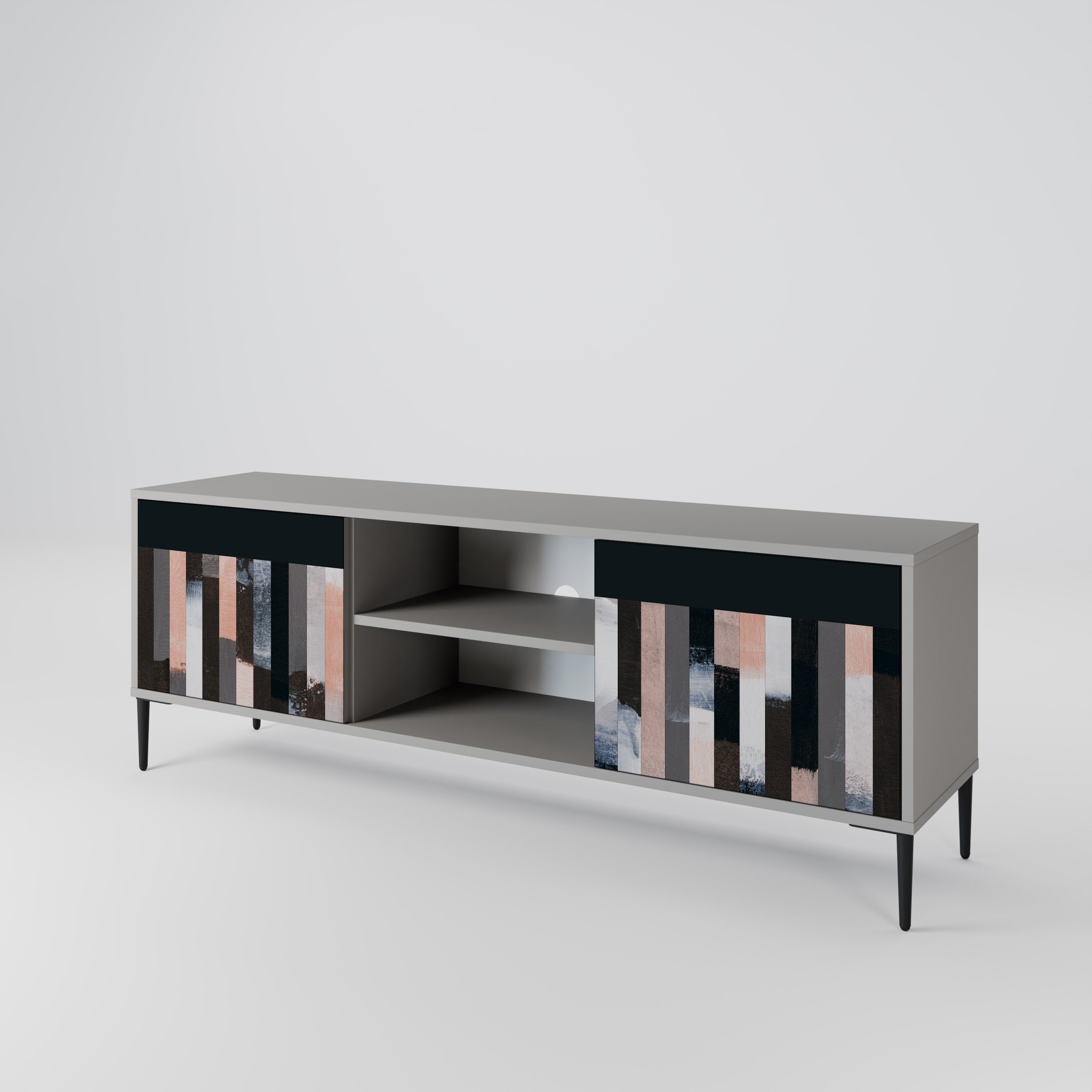 COLLAGE OF RECTANGLES 2-Door TV Cabinet