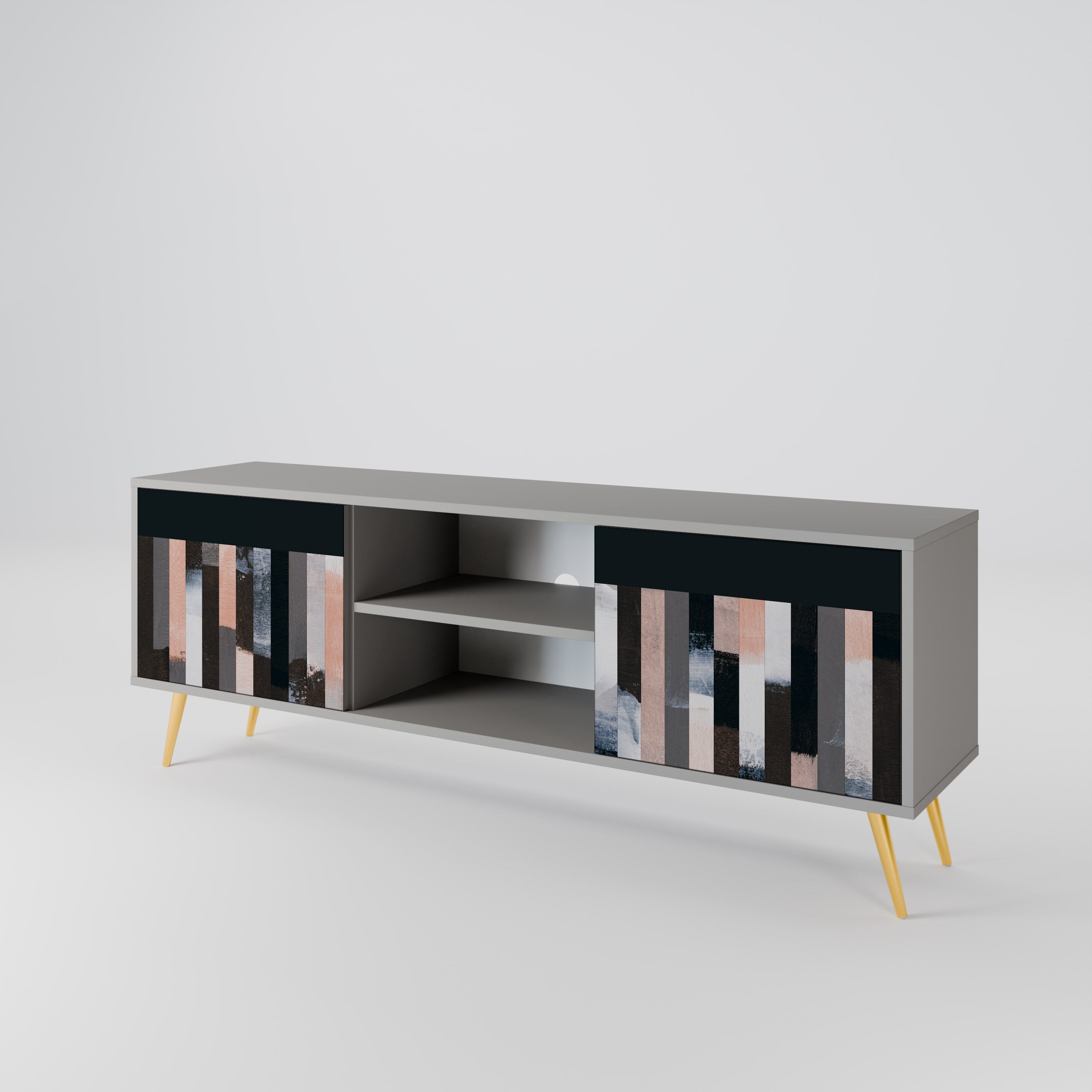 COLLAGE OF RECTANGLES 2-Door TV Cabinet