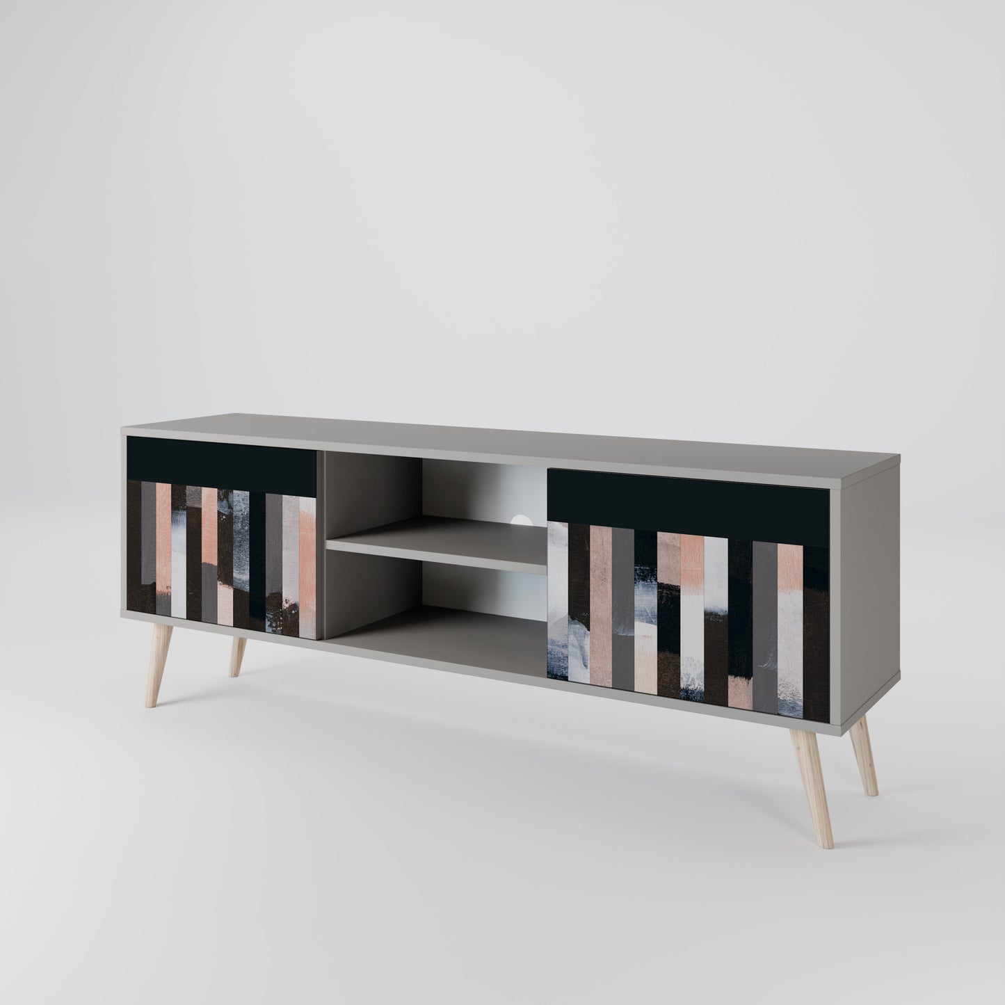 COLLAGE OF RECTANGLES Dvoudveřový TV stolek