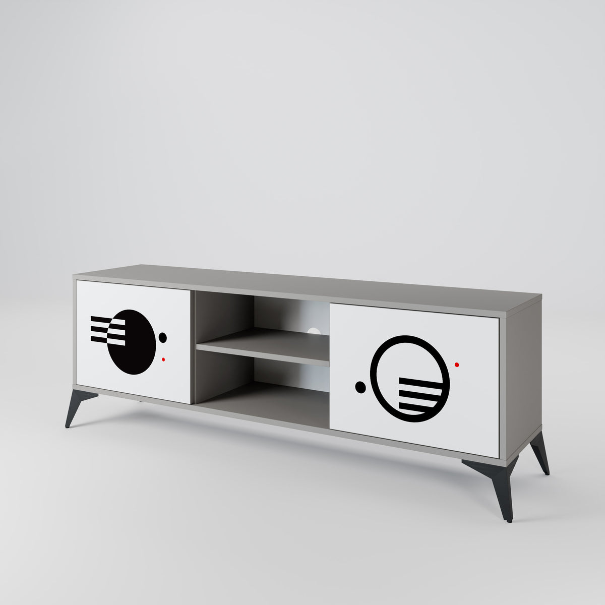 BLACK AND WHITE COMBINATION Dvoudveřový TV stolek