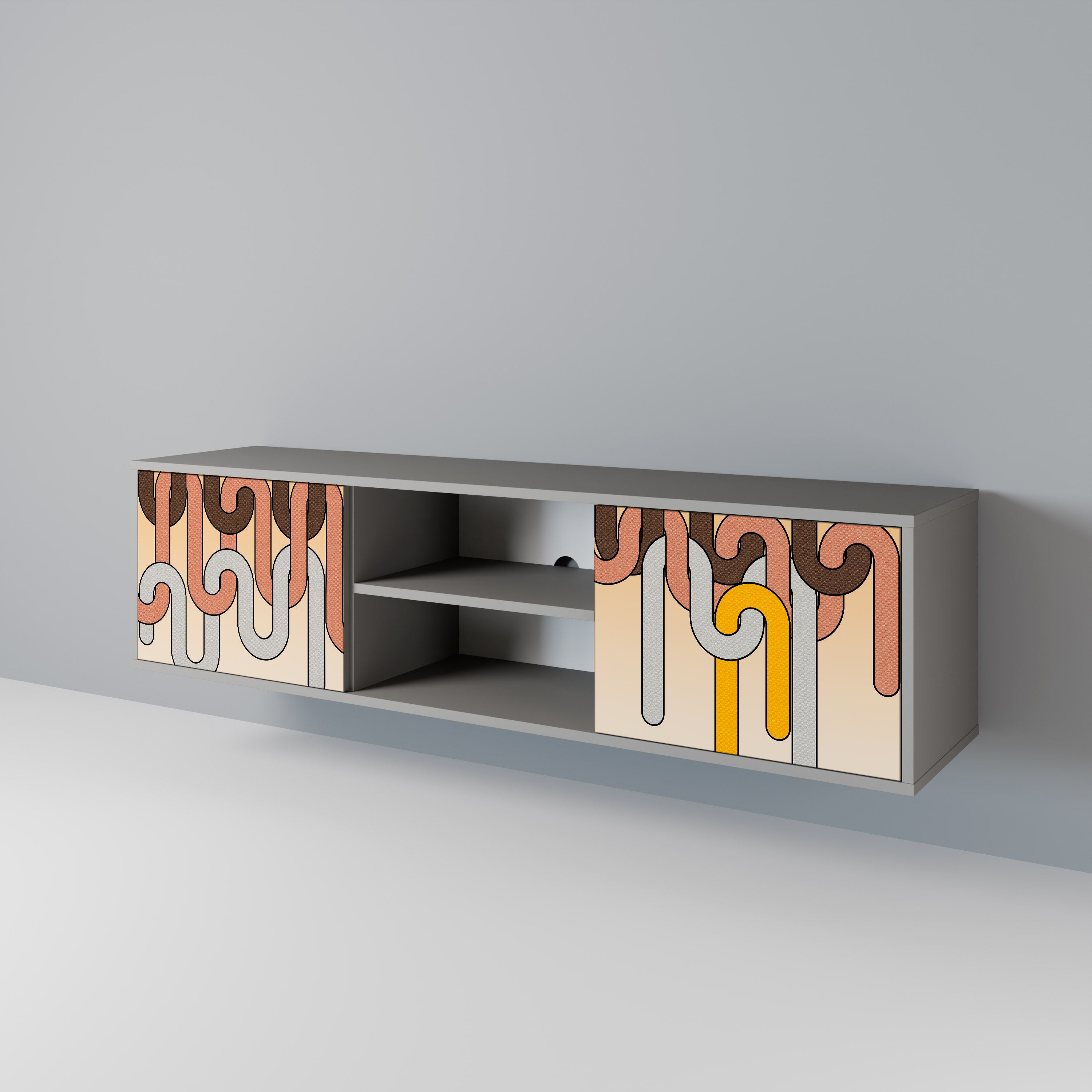 COLORFUL STRINGS 2-Door TV Cabinet