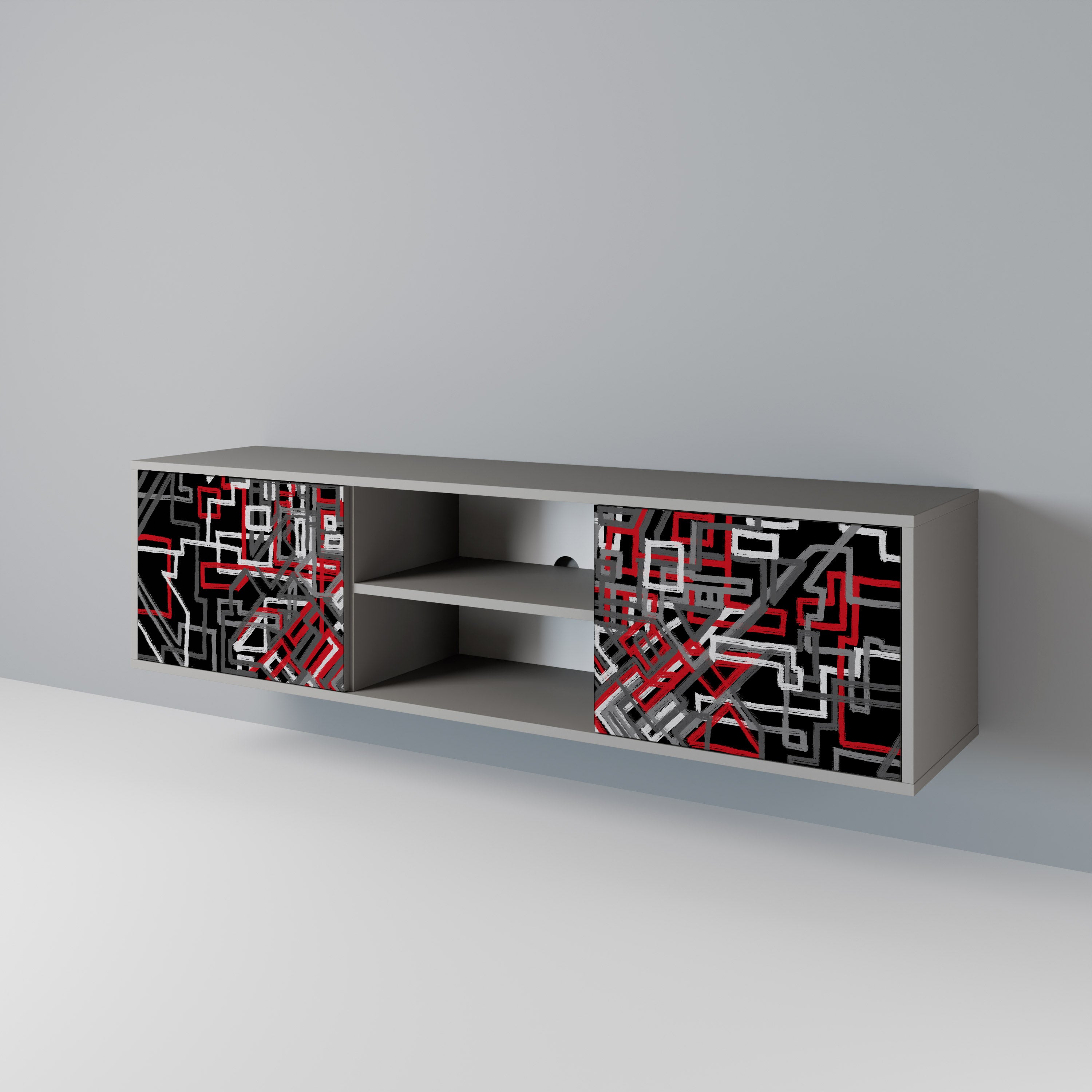 BROKEN LINES 2-Door TV Cabinet