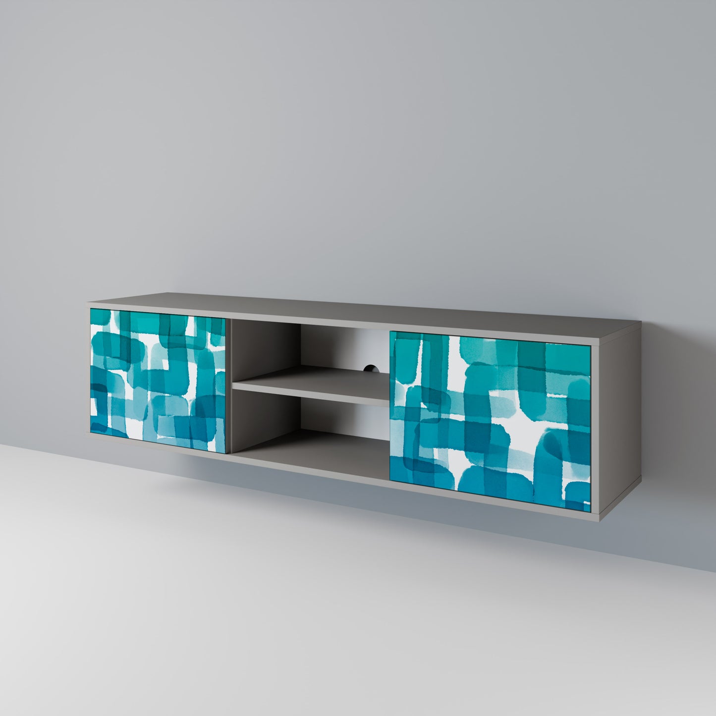 TURQUOISE RECTANGLES Dvoudveřový TV stolek