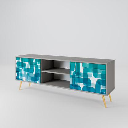 TURQUOISE RECTANGLES Dvoudveřový TV stolek