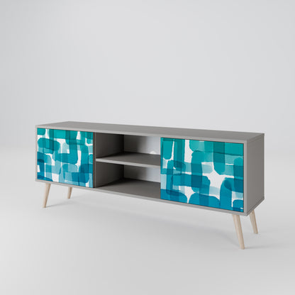 TURQUOISE RECTANGLES Dvoudveřový TV stolek