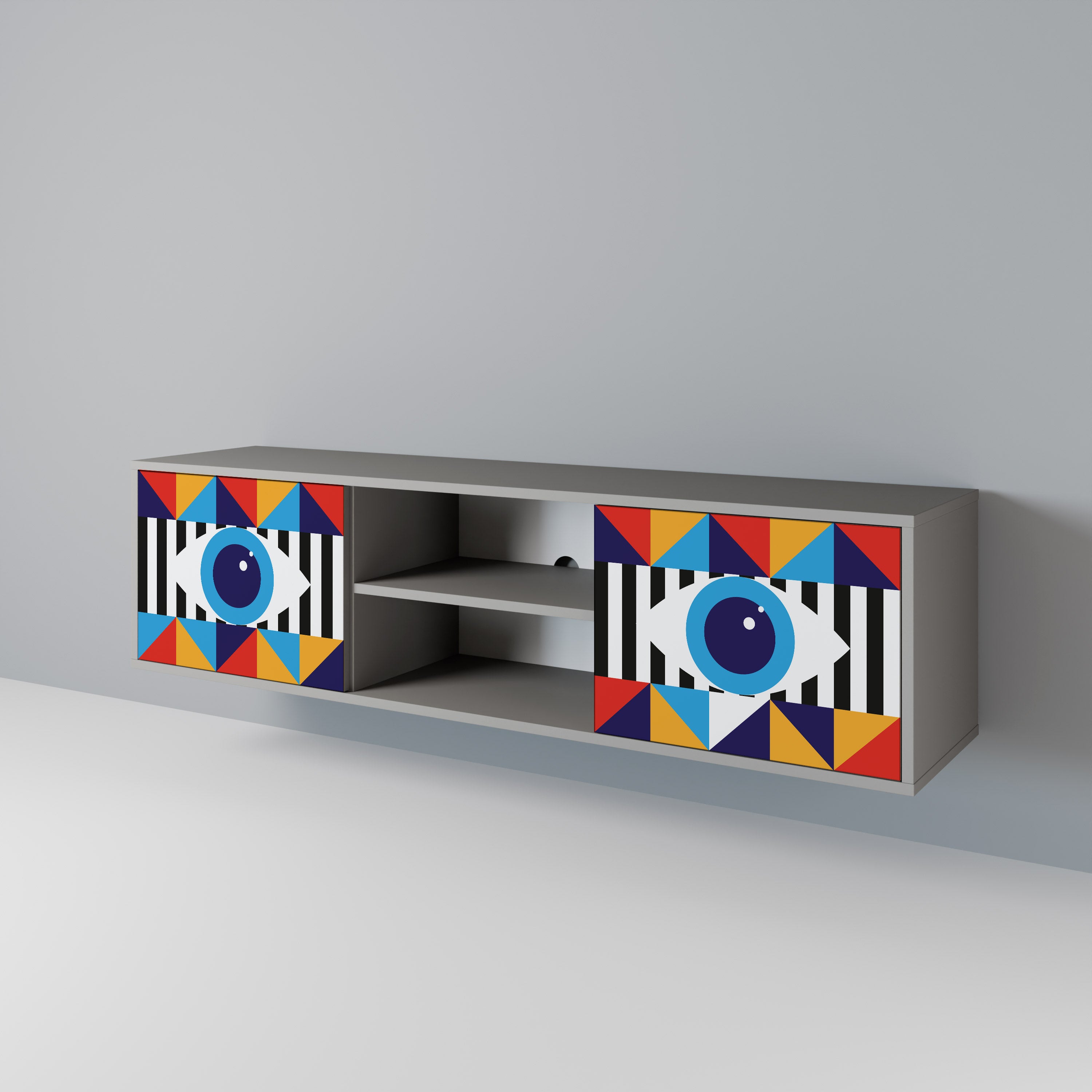ABSTRACTION AND GEOMETRY 2-Door TV Cabinet