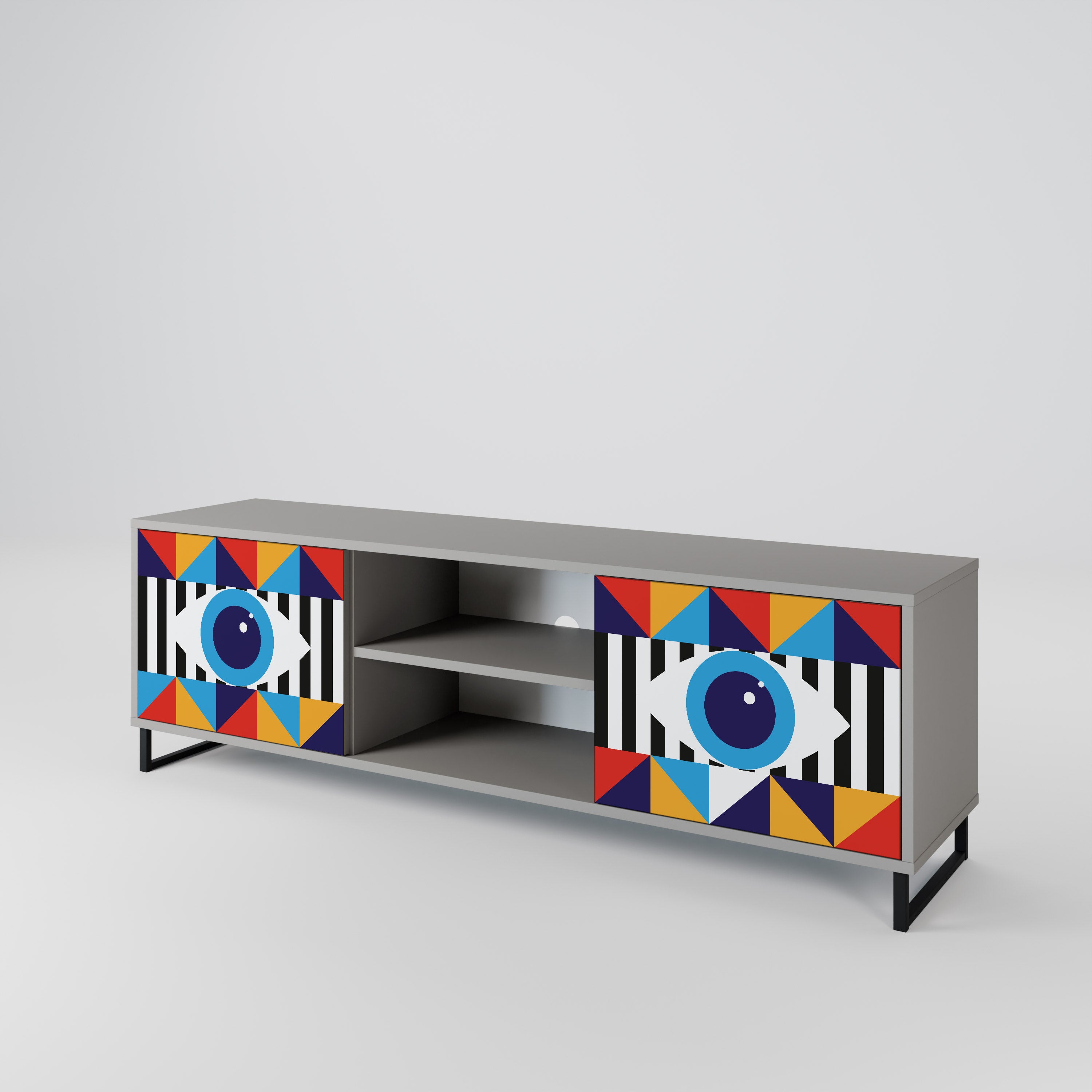 ABSTRACTION AND GEOMETRY 2-Door TV Cabinet