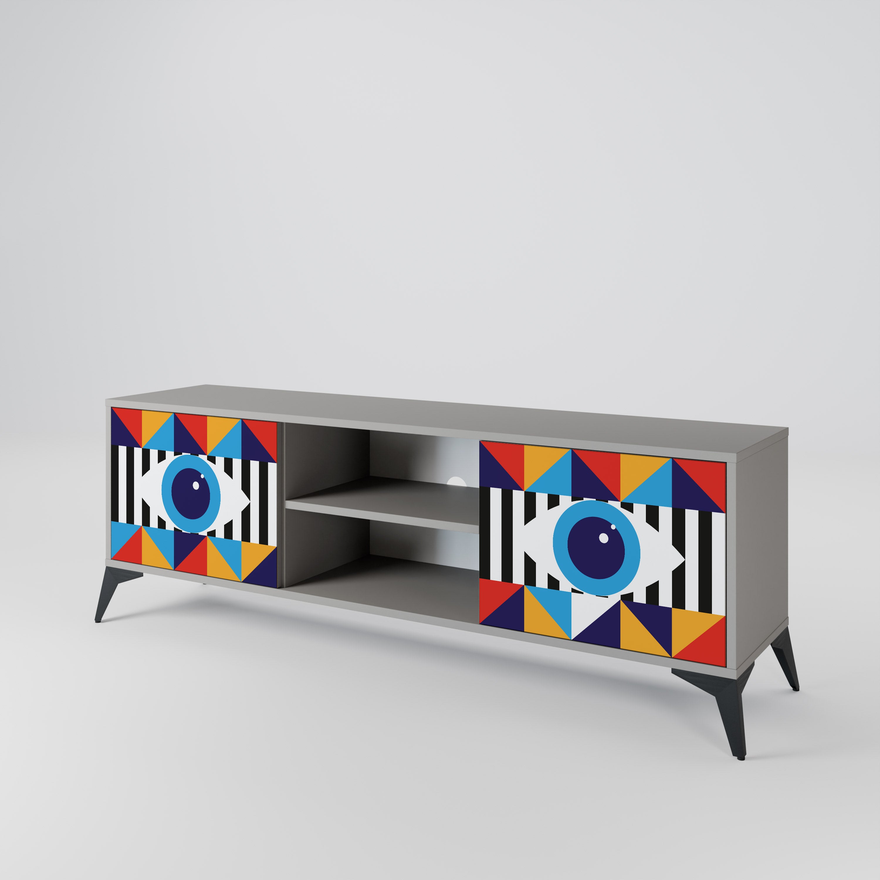 ABSTRACTION AND GEOMETRY 2-Door TV Cabinet