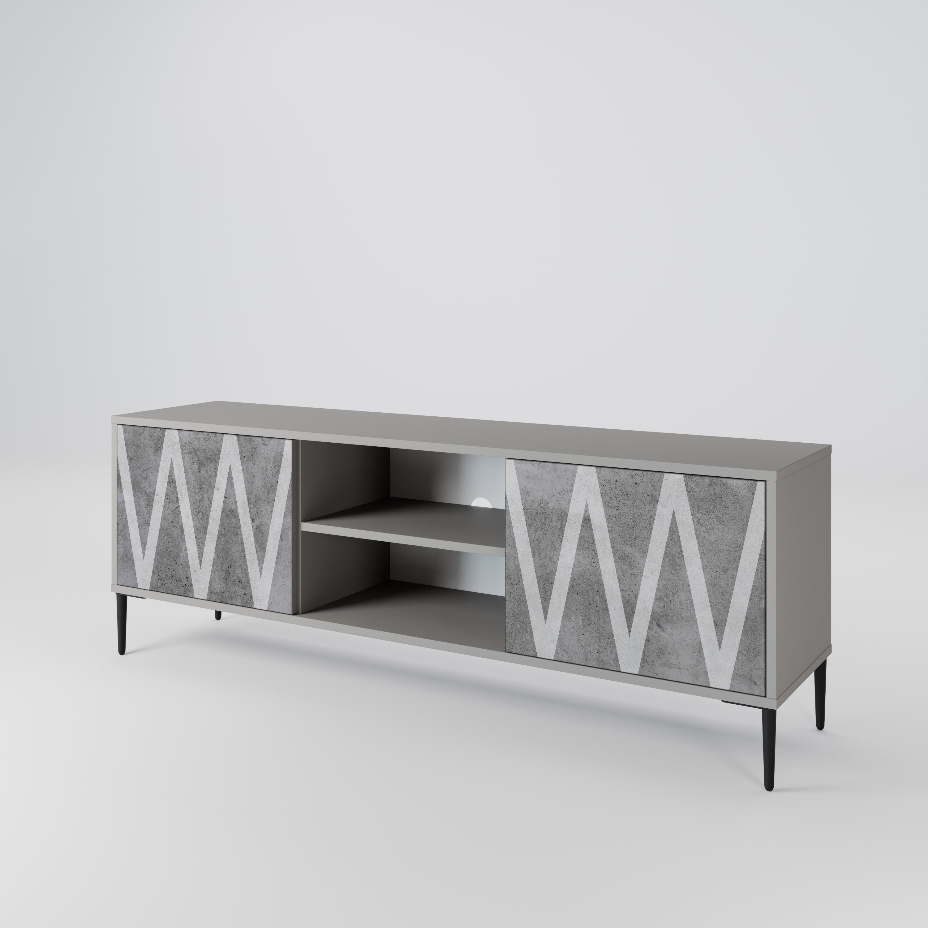 SOLID ZIG ZAG 2-Door TV Cabinet