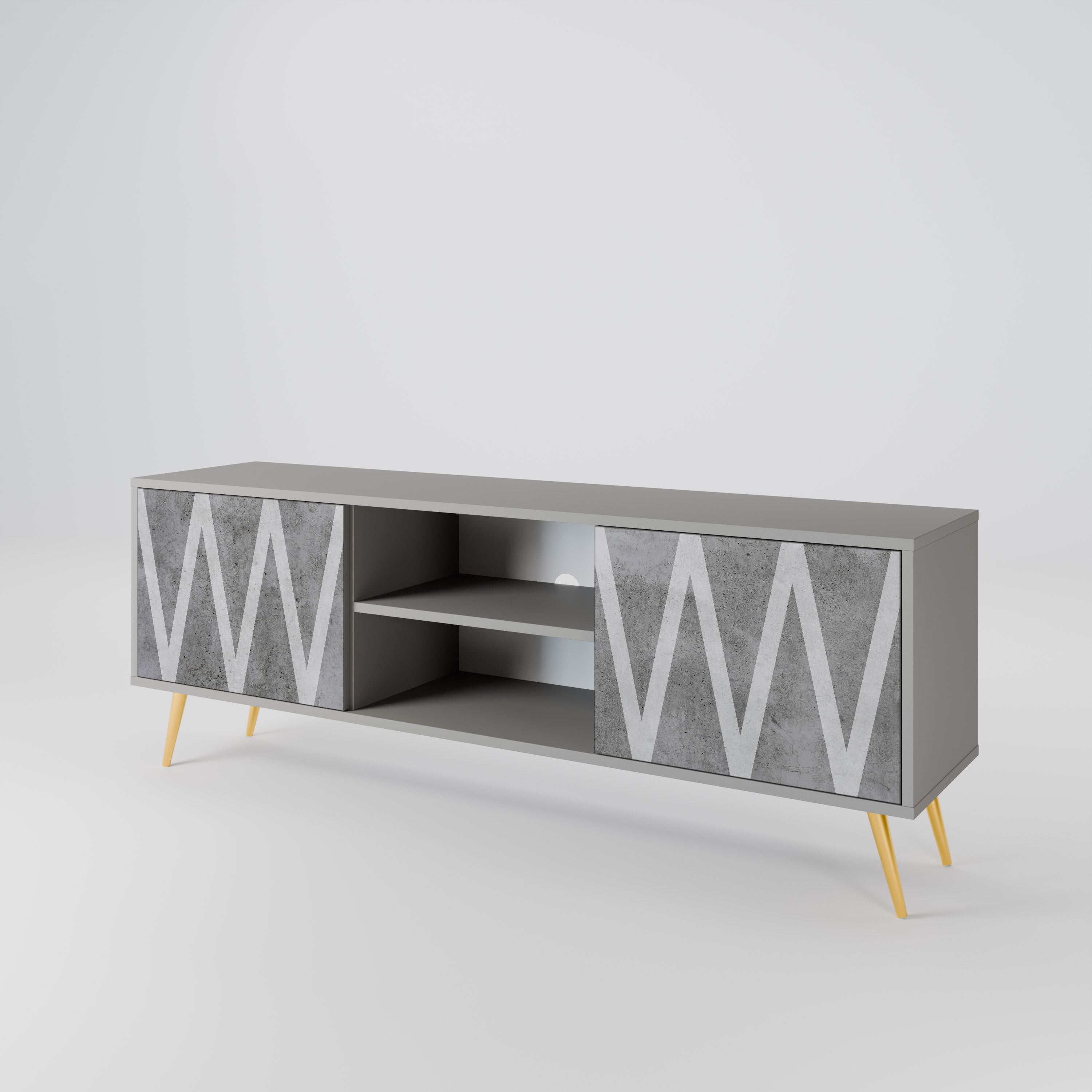 SOLID ZIG ZAG 2-Door TV Cabinet
