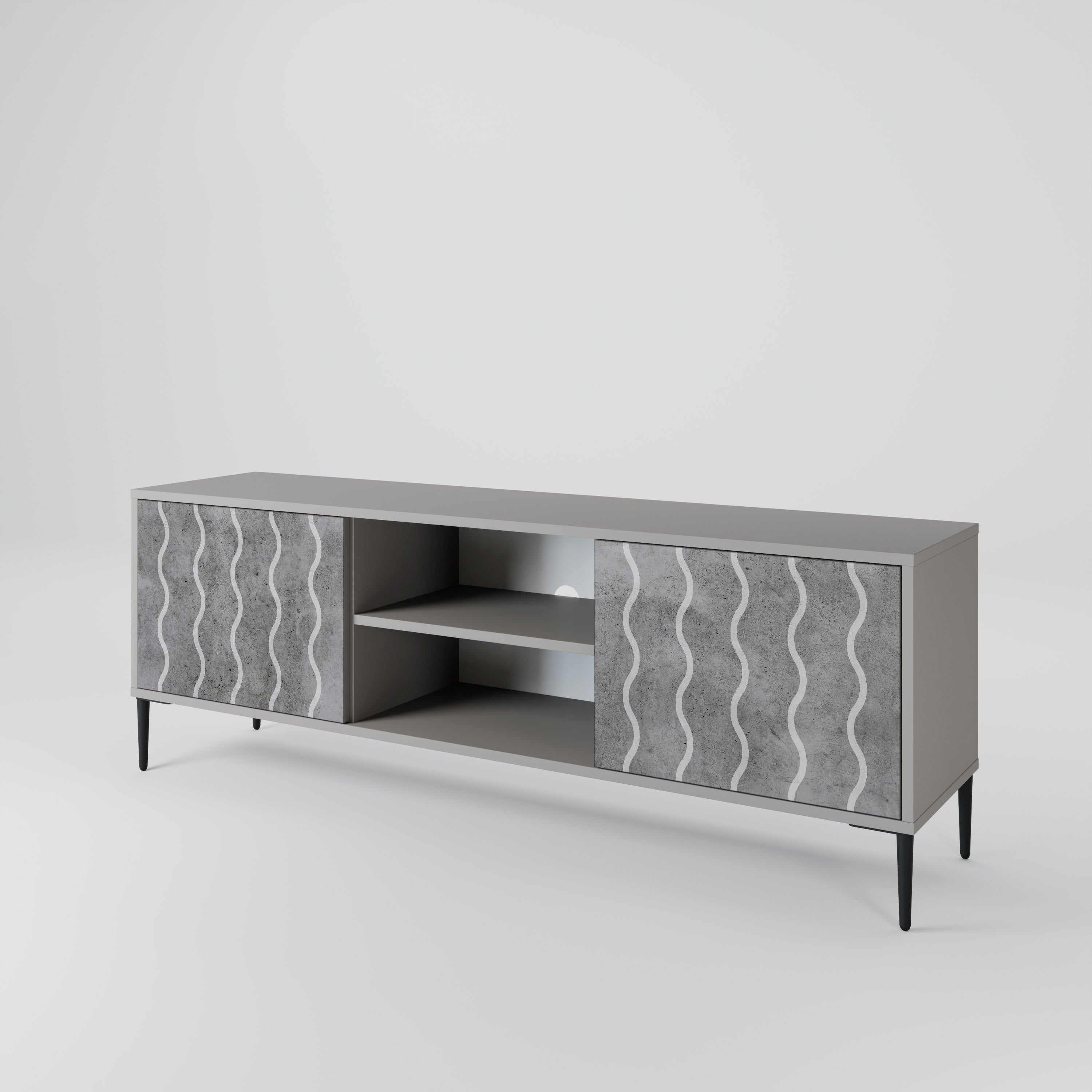 WAVES OF CONCRETE 2-Door TV Cabinet