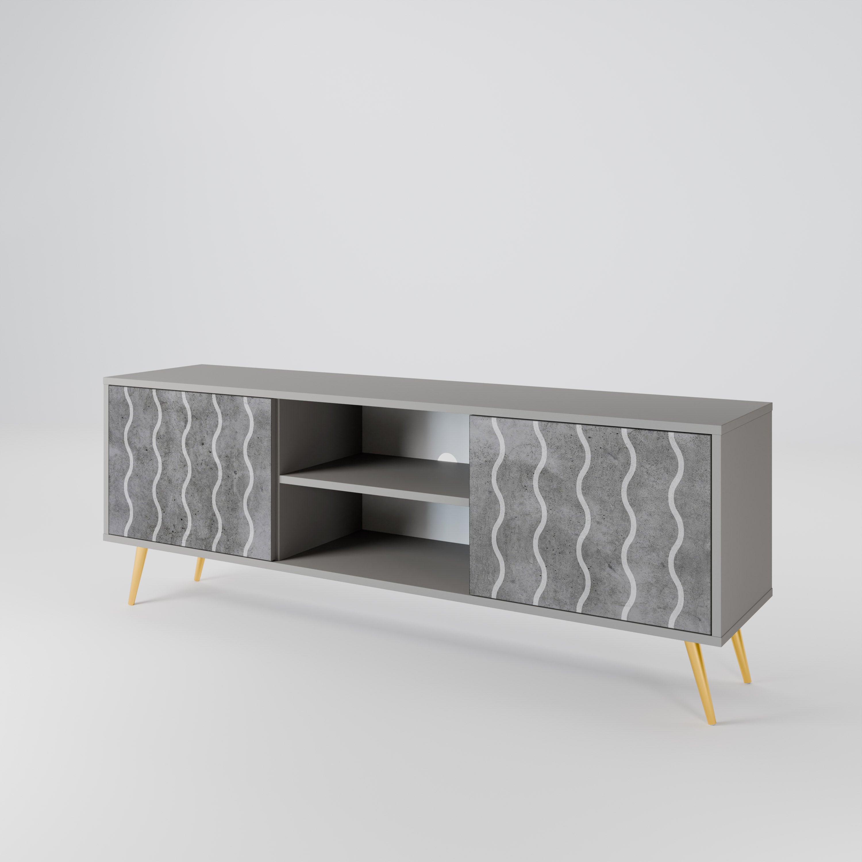WAVES OF CONCRETE 2-Door TV Cabinet