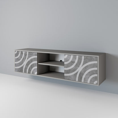 CIRCLE CONCRETE Dvoudveřový TV stolek