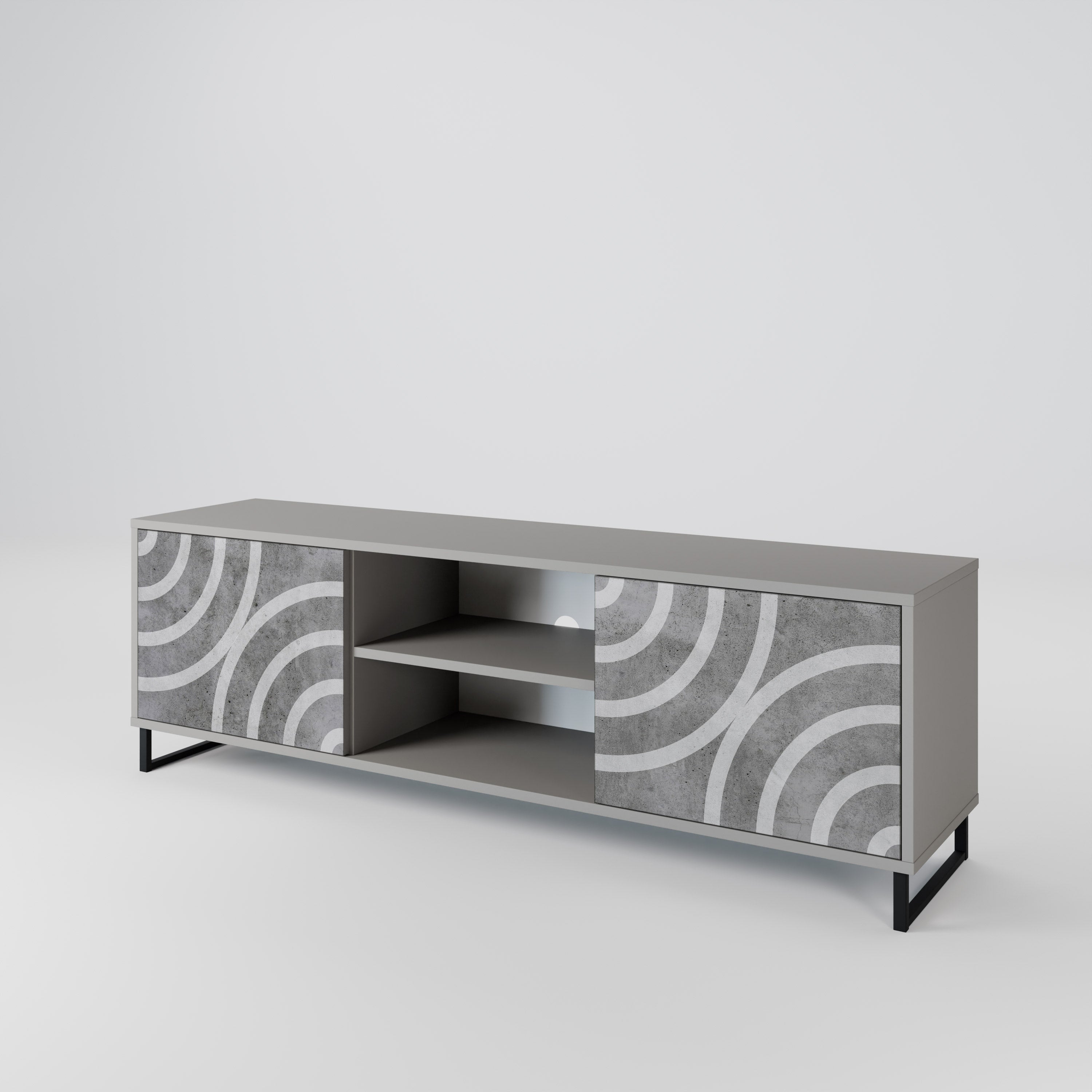 CIRCLE CONCRETE 2-Door TV Cabinet