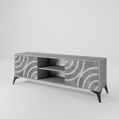 CIRCLE CONCRETE Dvoudveřový TV stolek