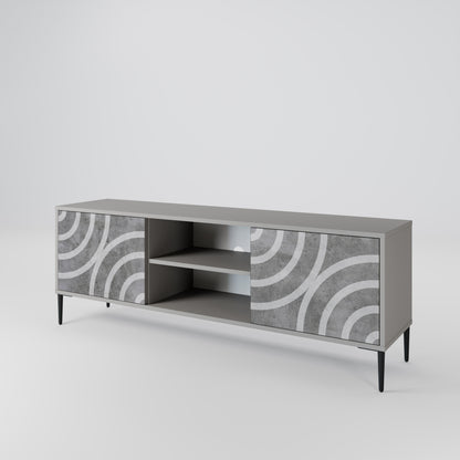 CIRCLE CONCRETE Dvoudveřový TV stolek