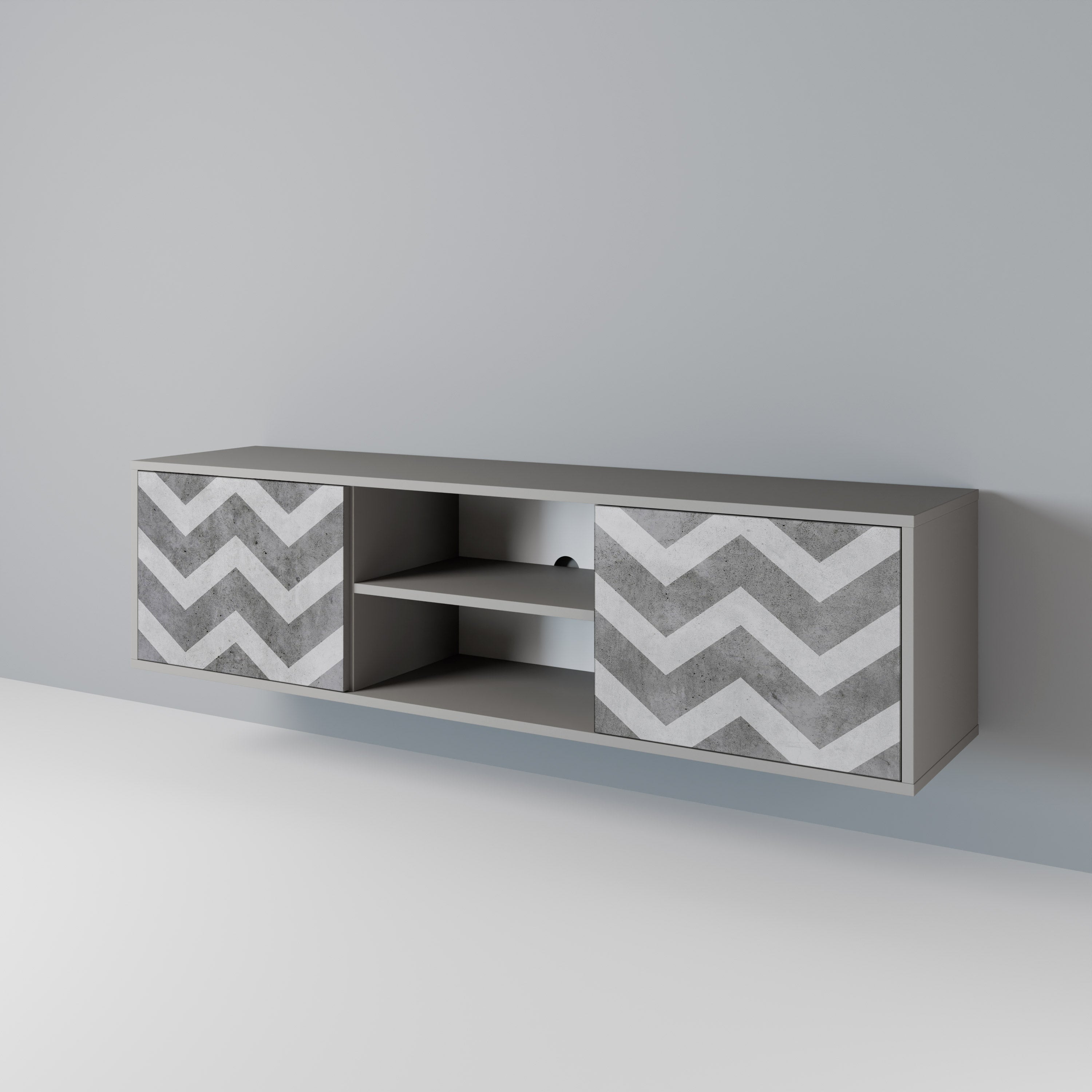 TOUGH ZIG ZAG 2-Door TV Cabinet