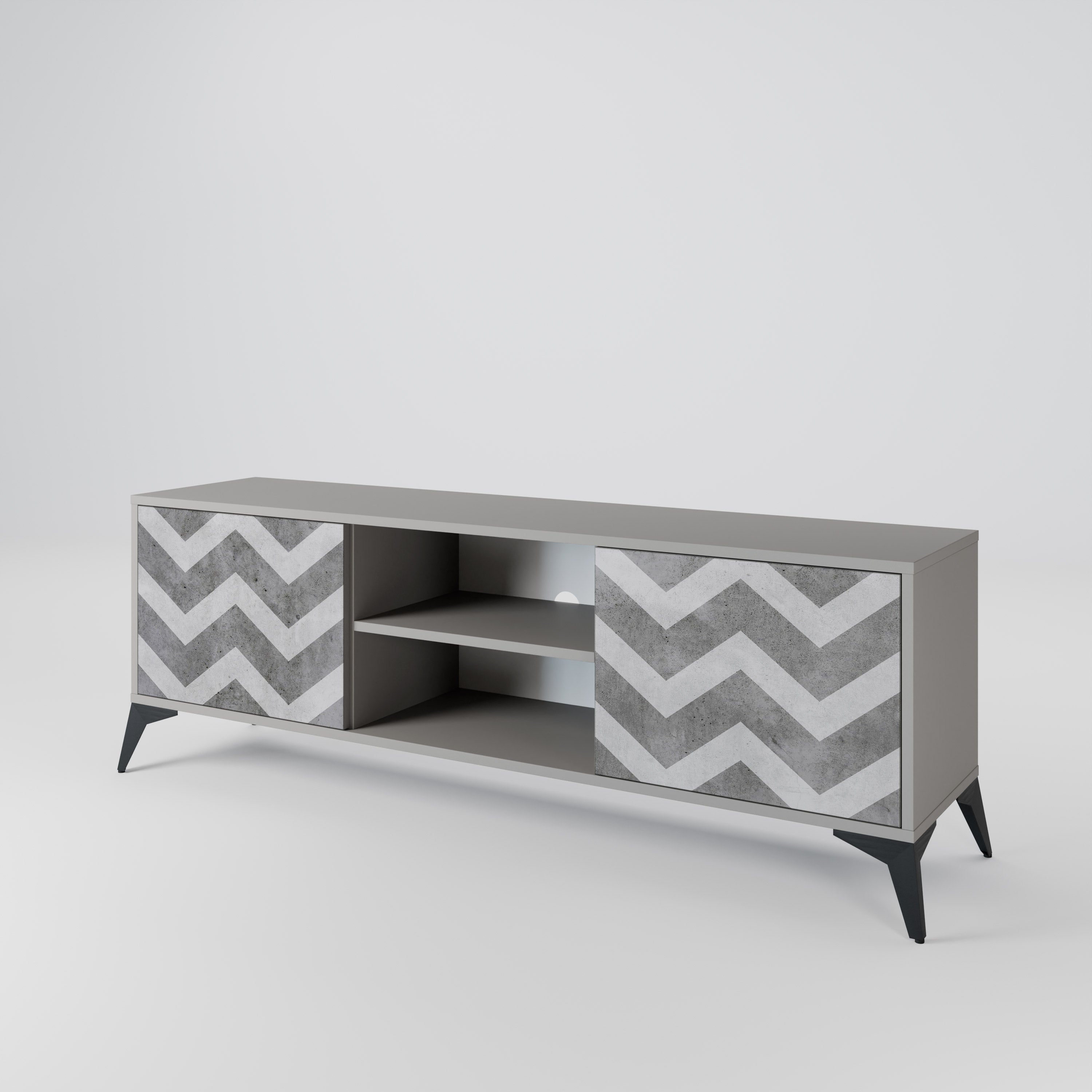 TOUGH ZIG ZAG 2-Door TV Cabinet
