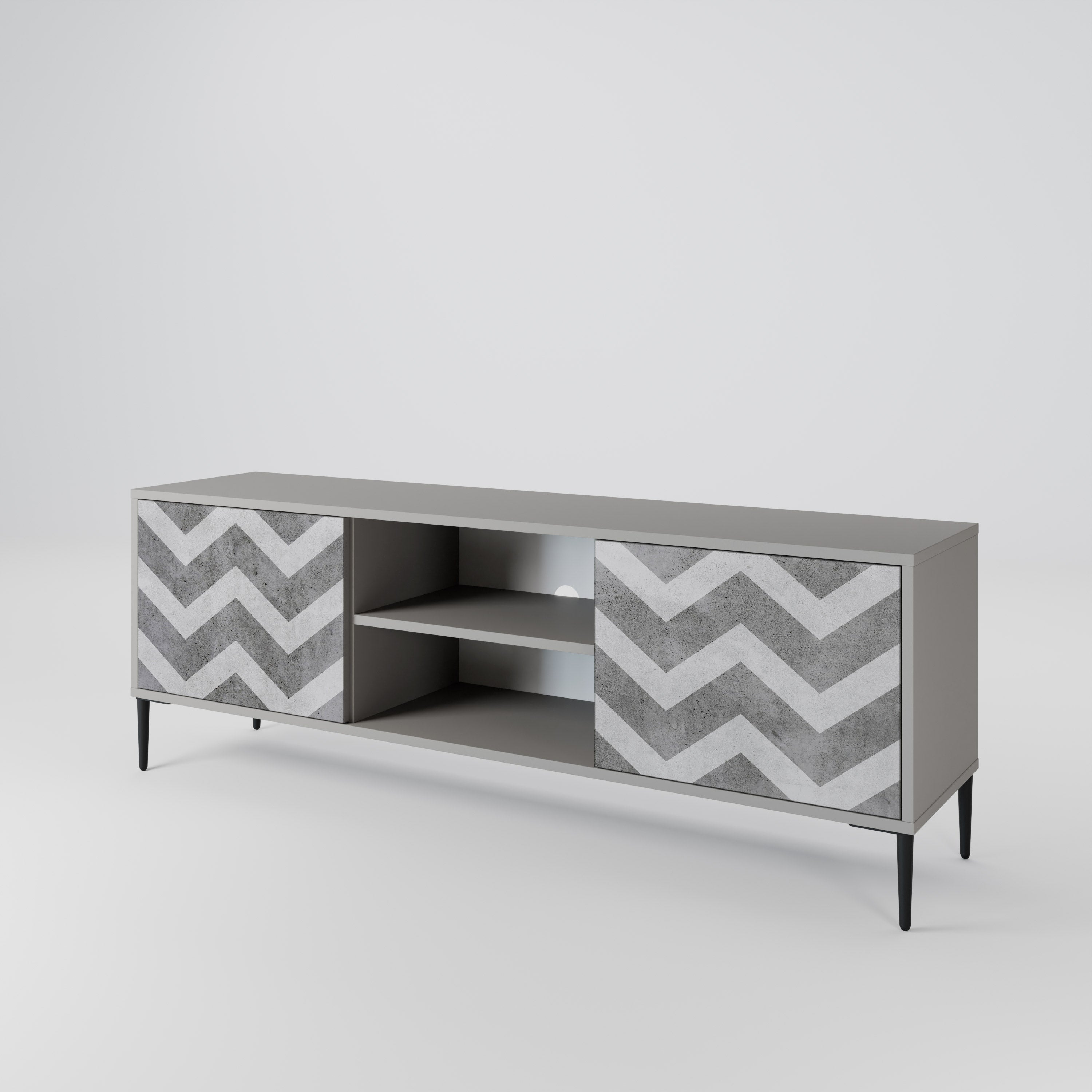 TOUGH ZIG ZAG 2-Door TV Cabinet