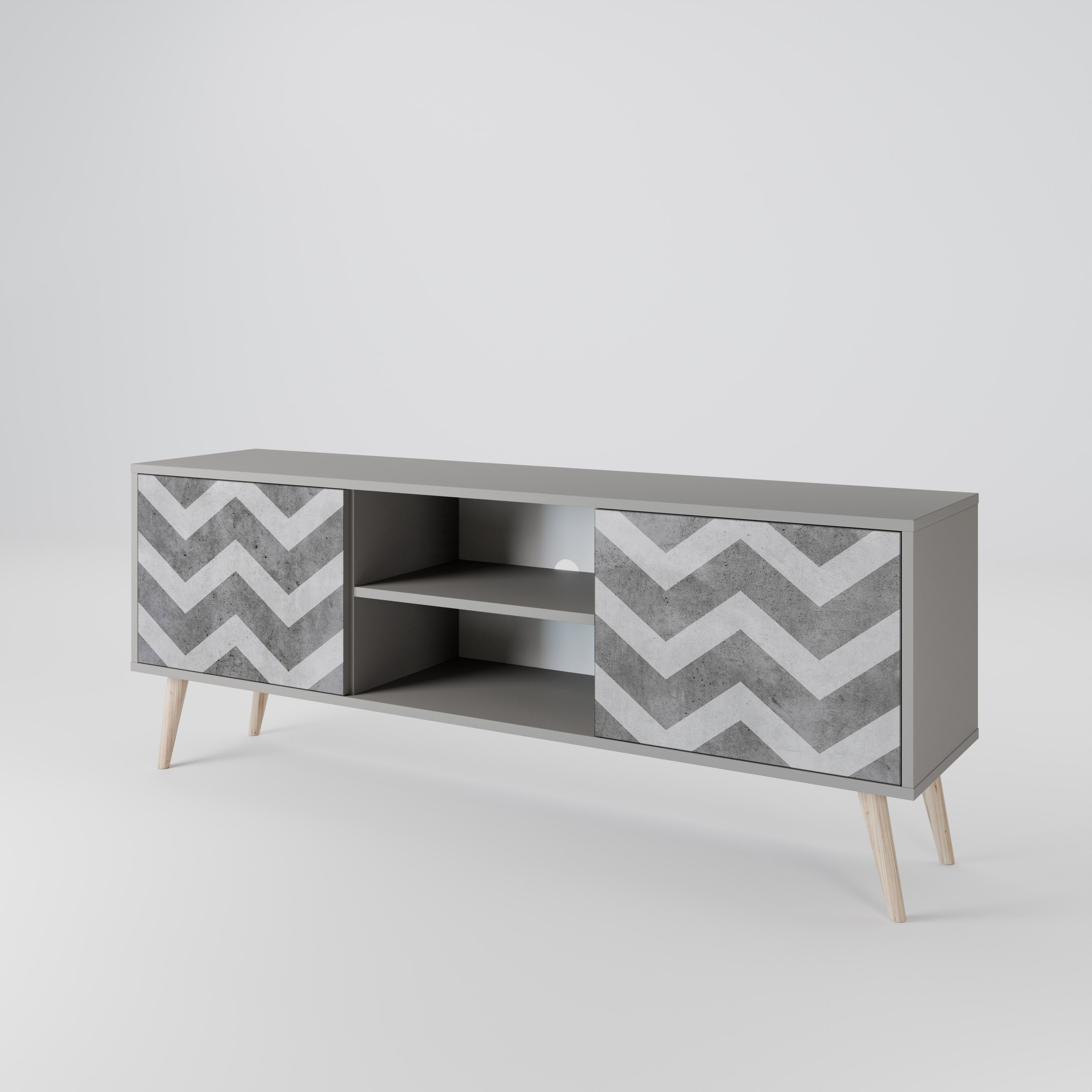 TOUGH ZIG ZAG 2-Door TV Cabinet