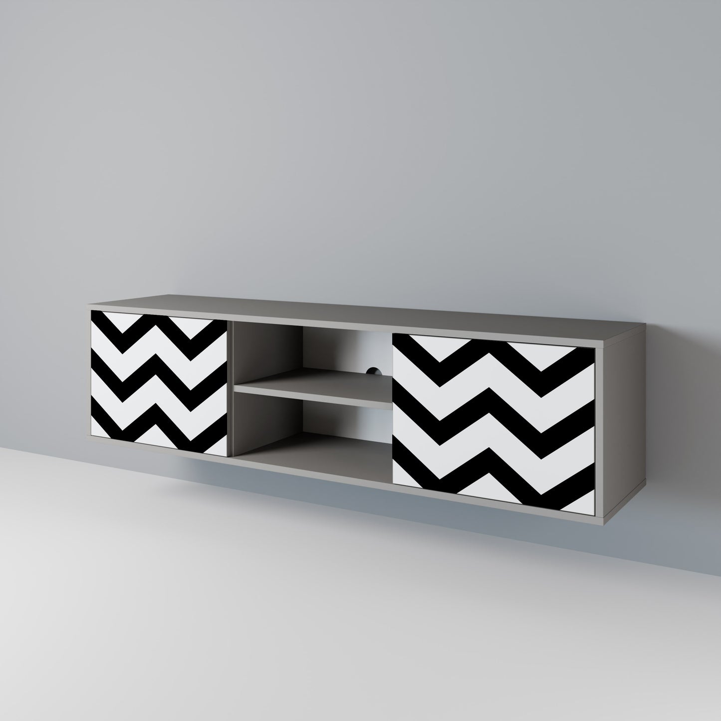 CLASSIC ZIG ZAG Dvoudveřový TV stolek