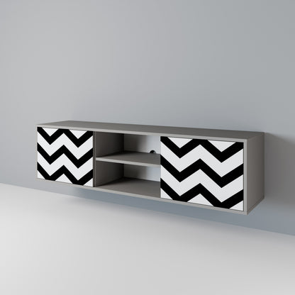 CLASSIC ZIG ZAG Dvoudveřový TV stolek