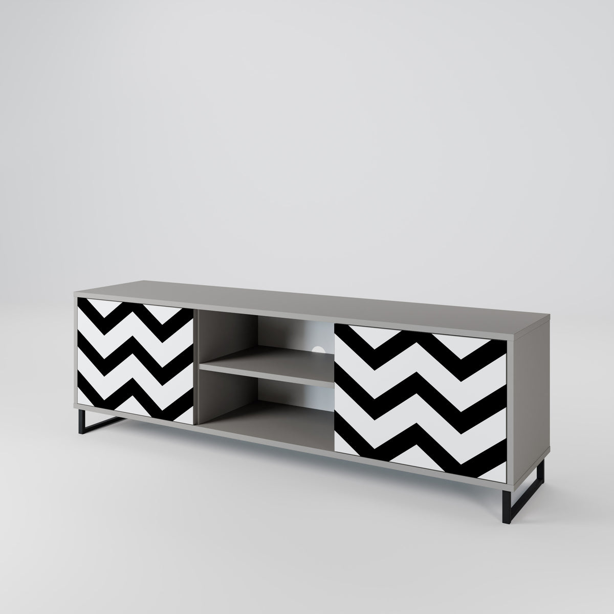 CLASSIC ZIG ZAG Dvoudveřový TV stolek