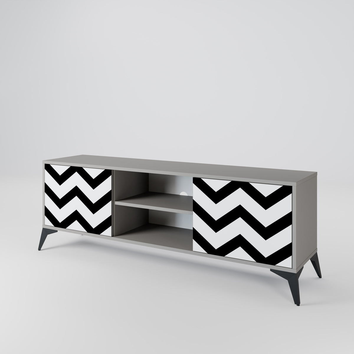 CLASSIC ZIG ZAG Dvoudveřový TV stolek