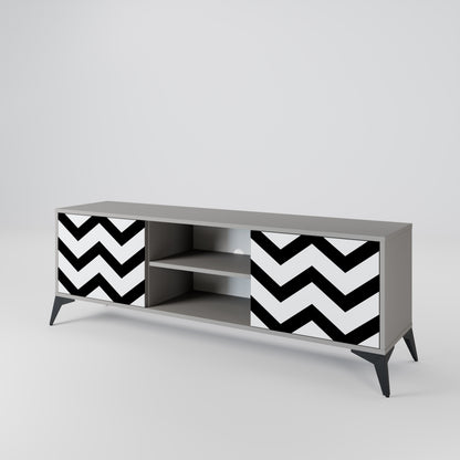 CLASSIC ZIG ZAG Dvoudveřový TV stolek