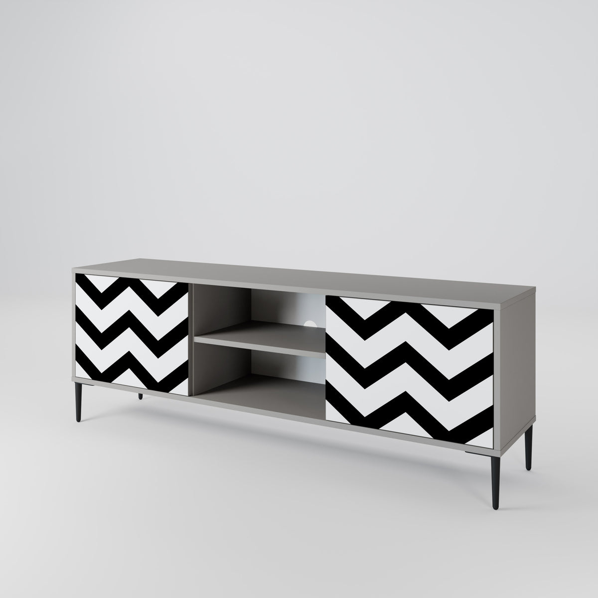 CLASSIC ZIG ZAG Dvoudveřový TV stolek