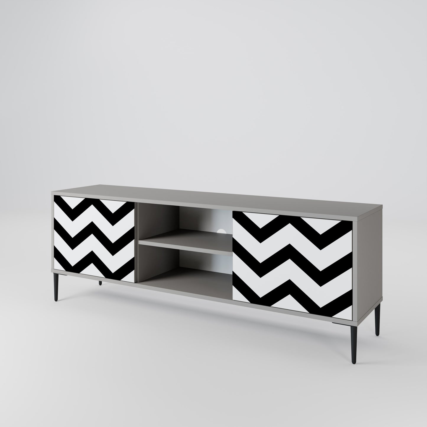 CLASSIC ZIG ZAG Dvoudveřový TV stolek