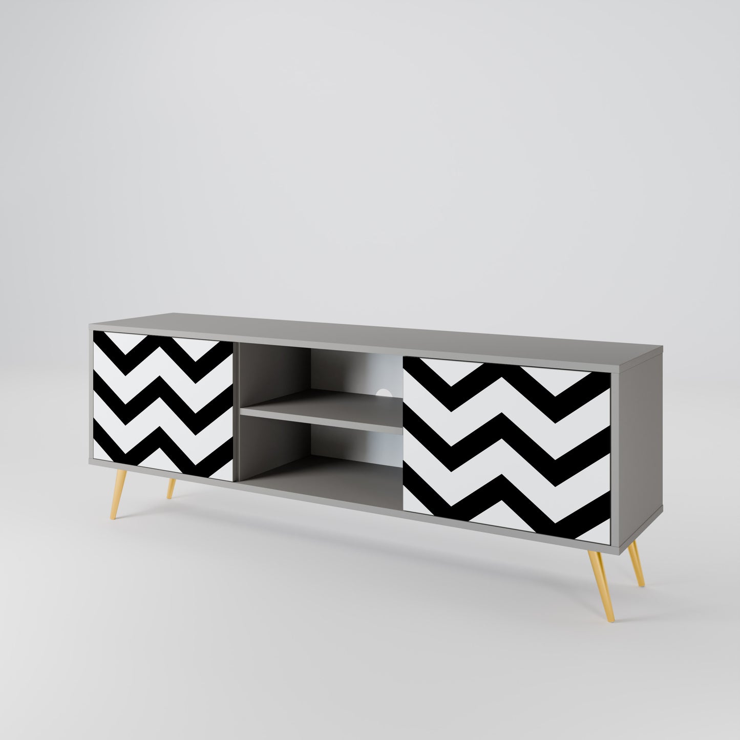 CLASSIC ZIG ZAG Dvoudveřový TV stolek