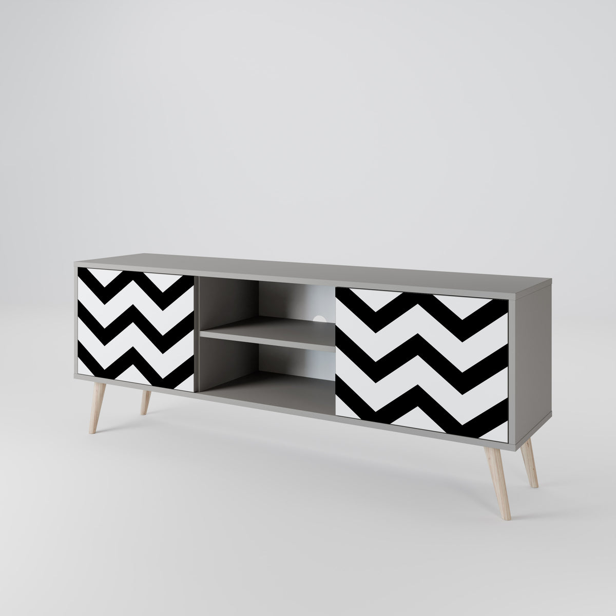 CLASSIC ZIG ZAG Dvoudveřový TV stolek
