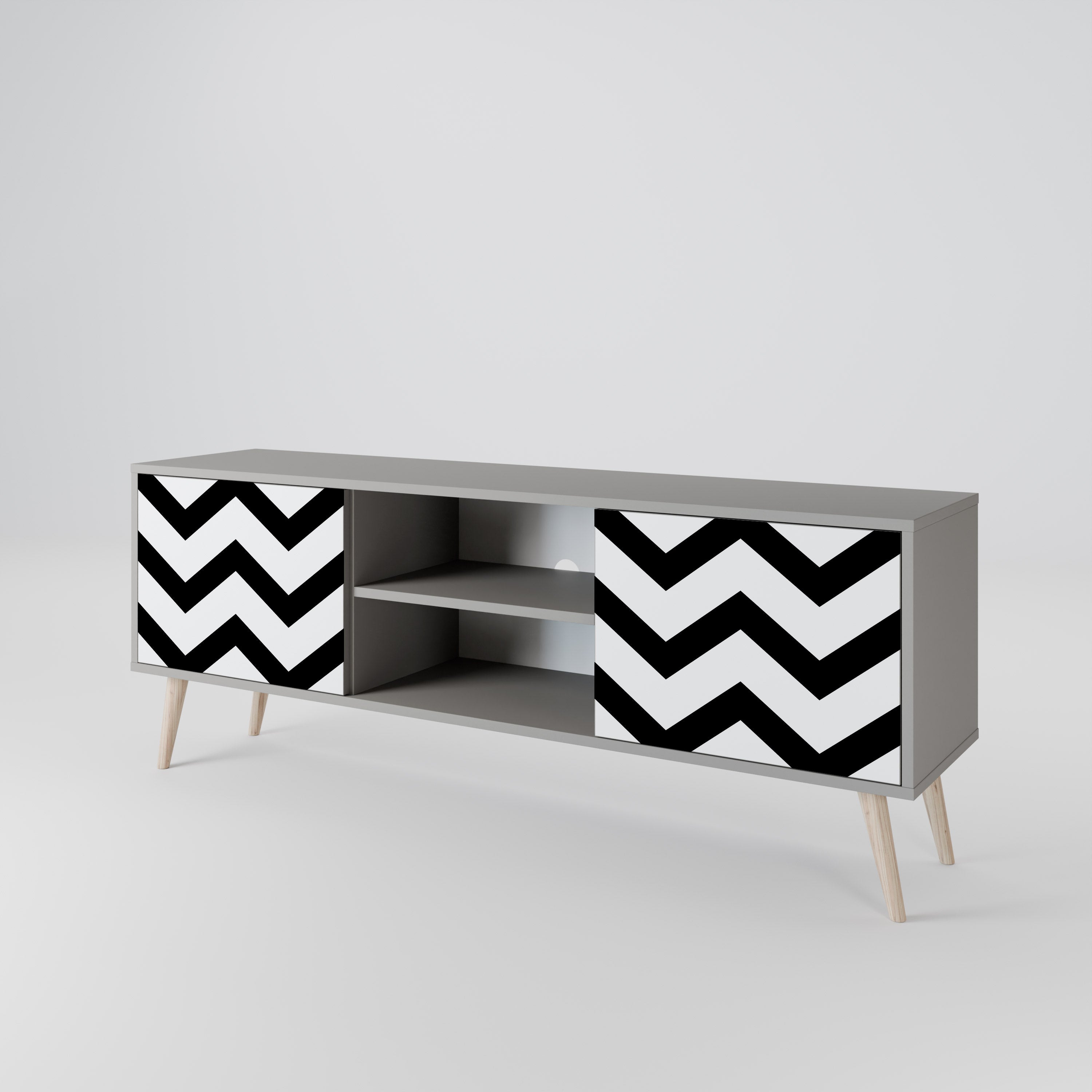 CLASSIC ZIG ZAG 2-Door TV Cabinet
