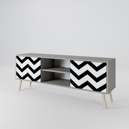 CLASSIC ZIG ZAG Dvoudveřový TV stolek