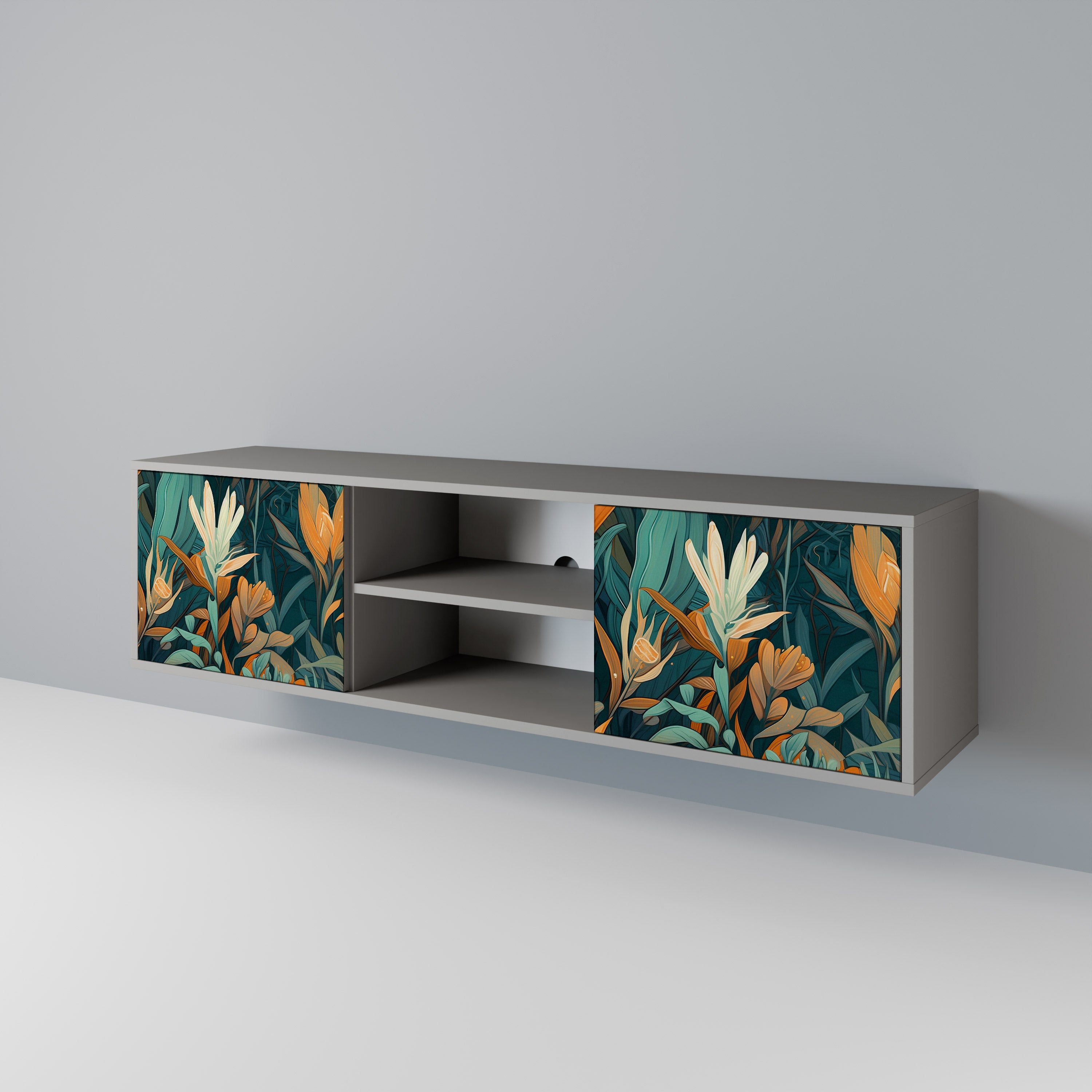 FLORAL SERENITY 2-Door TV Cabinet