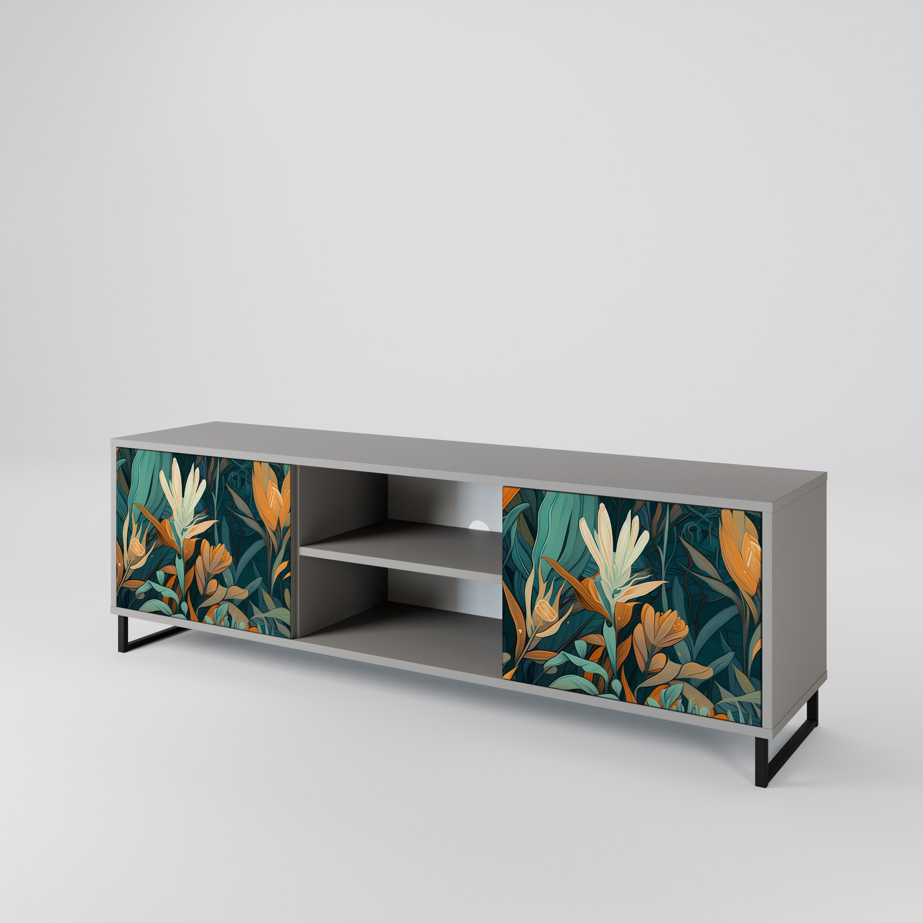 FLORAL SERENITY 2-Door TV Cabinet