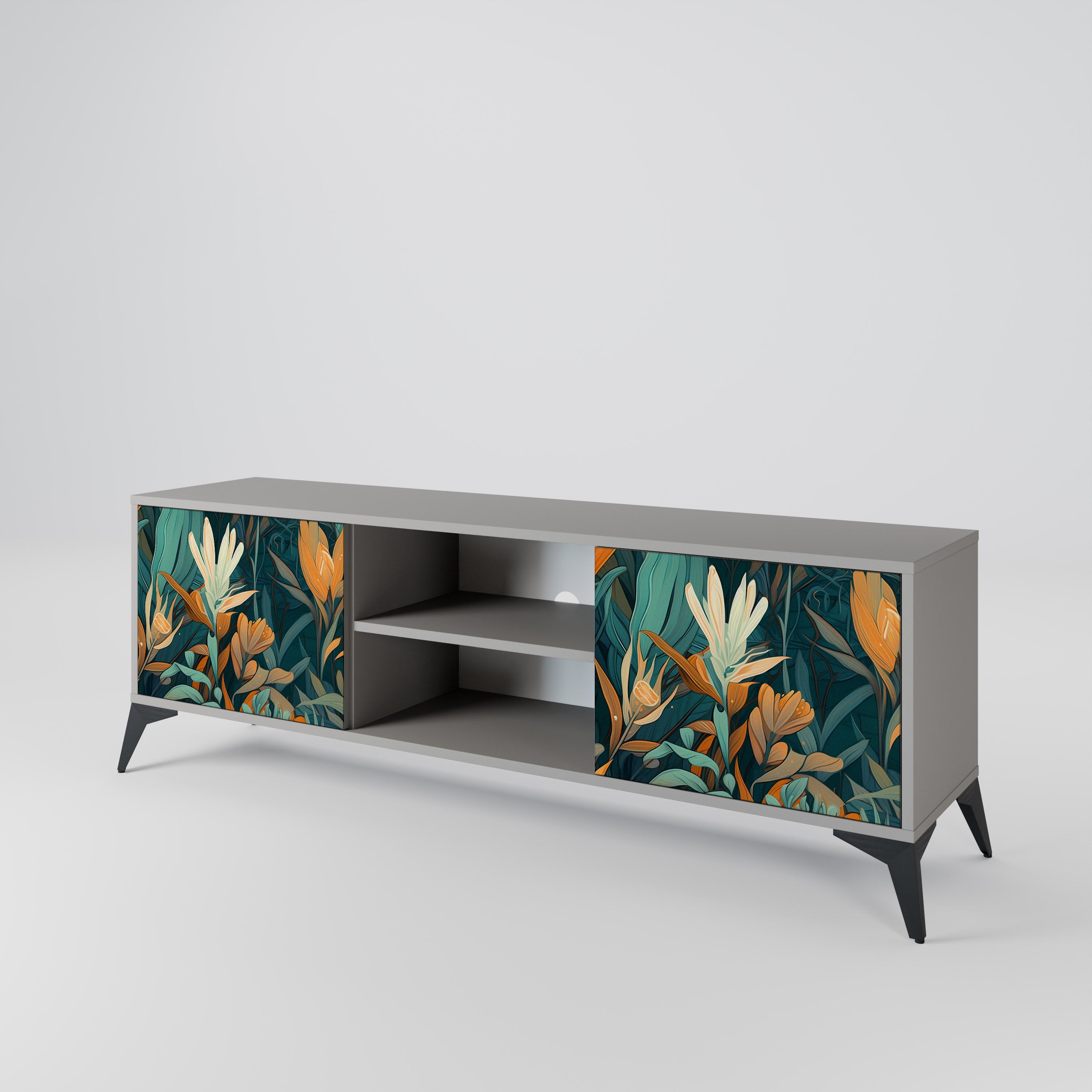 FLORAL SERENITY 2-Door TV Cabinet
