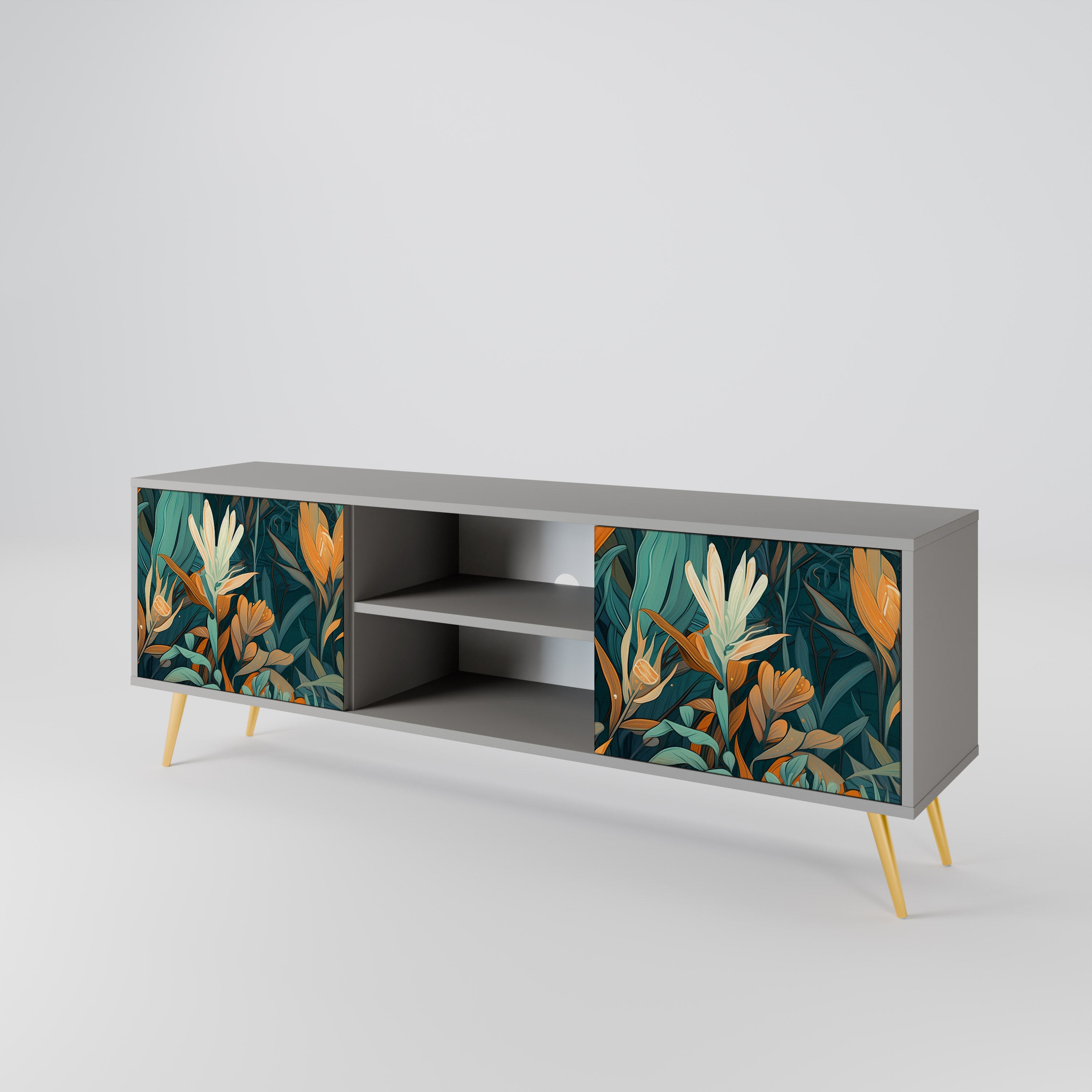 FLORAL SERENITY 2-Door TV Cabinet